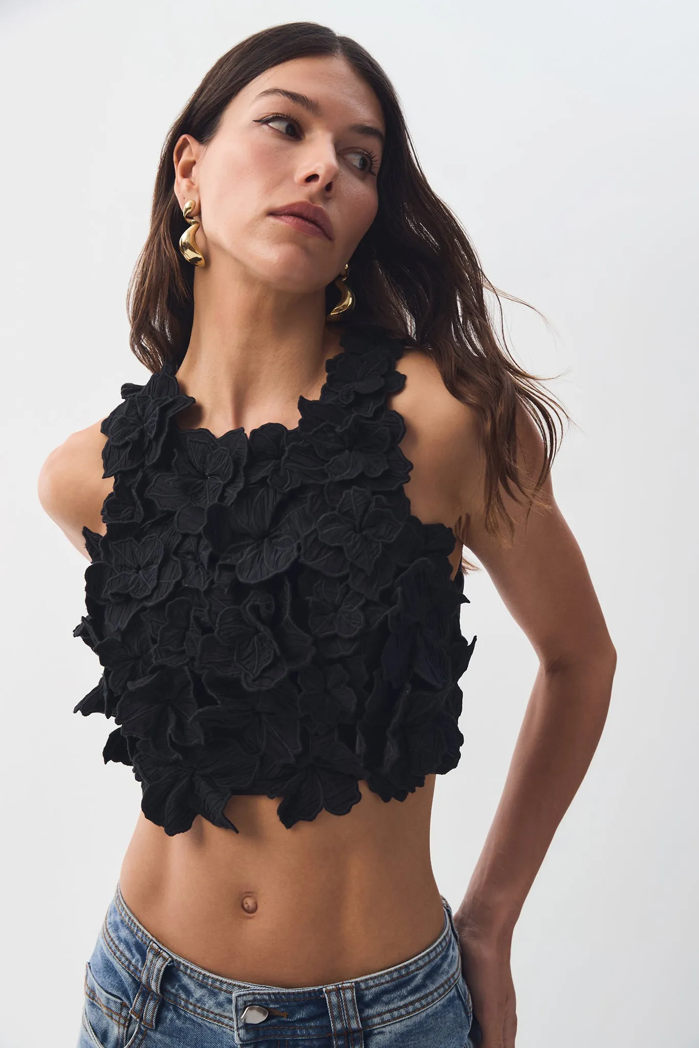 Splendour Flower Shell Top sold by Aje