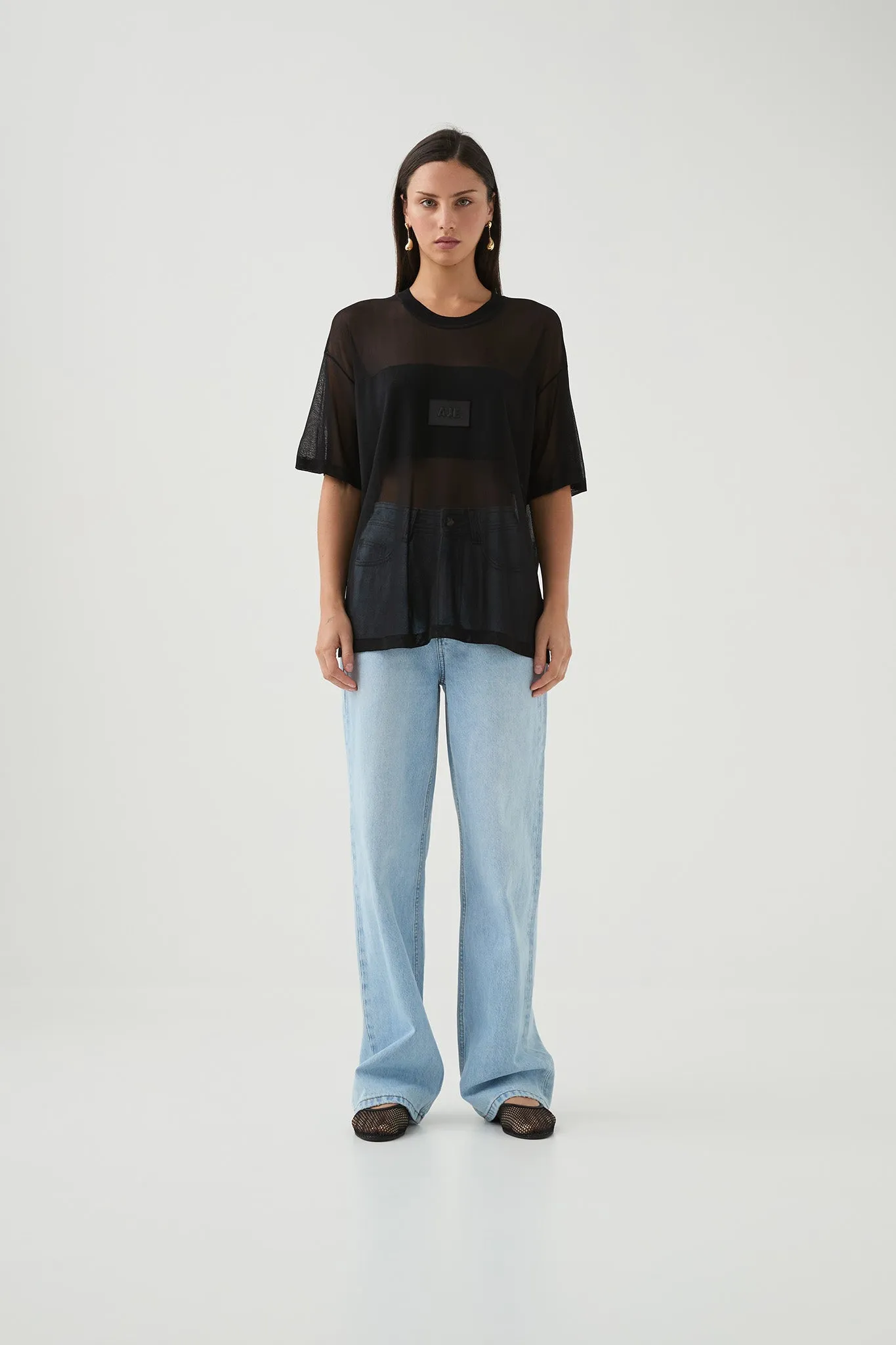 Noir Logo Knit Tee sold by Aje product image thumbnail 3