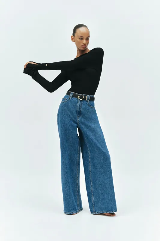 Rylan Extra Wide Leg Jean sold by Aje