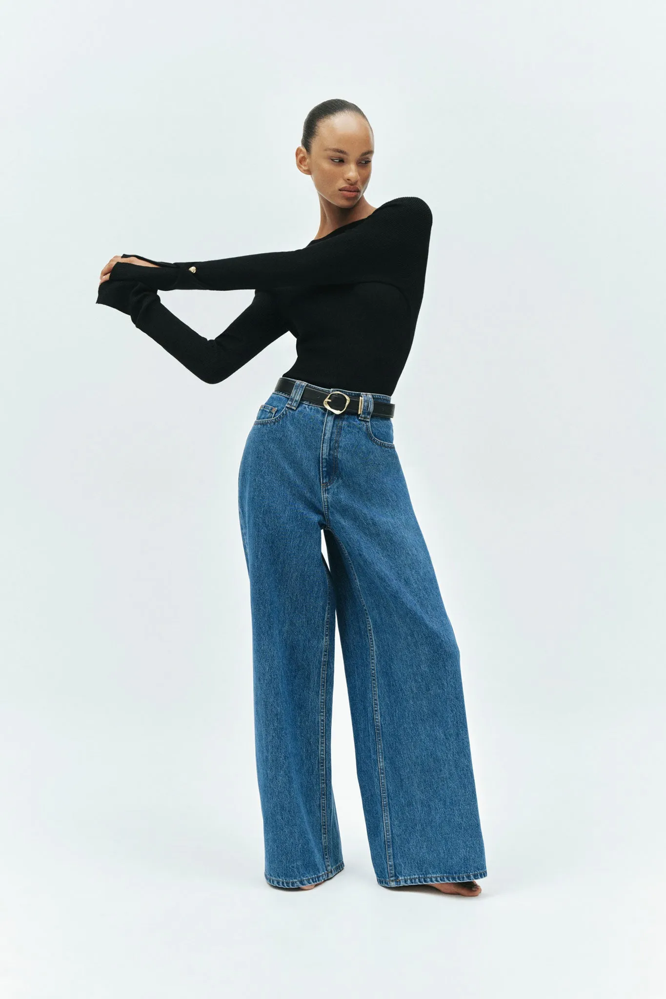 Rylan Extra Wide Leg Jean sold by Aje