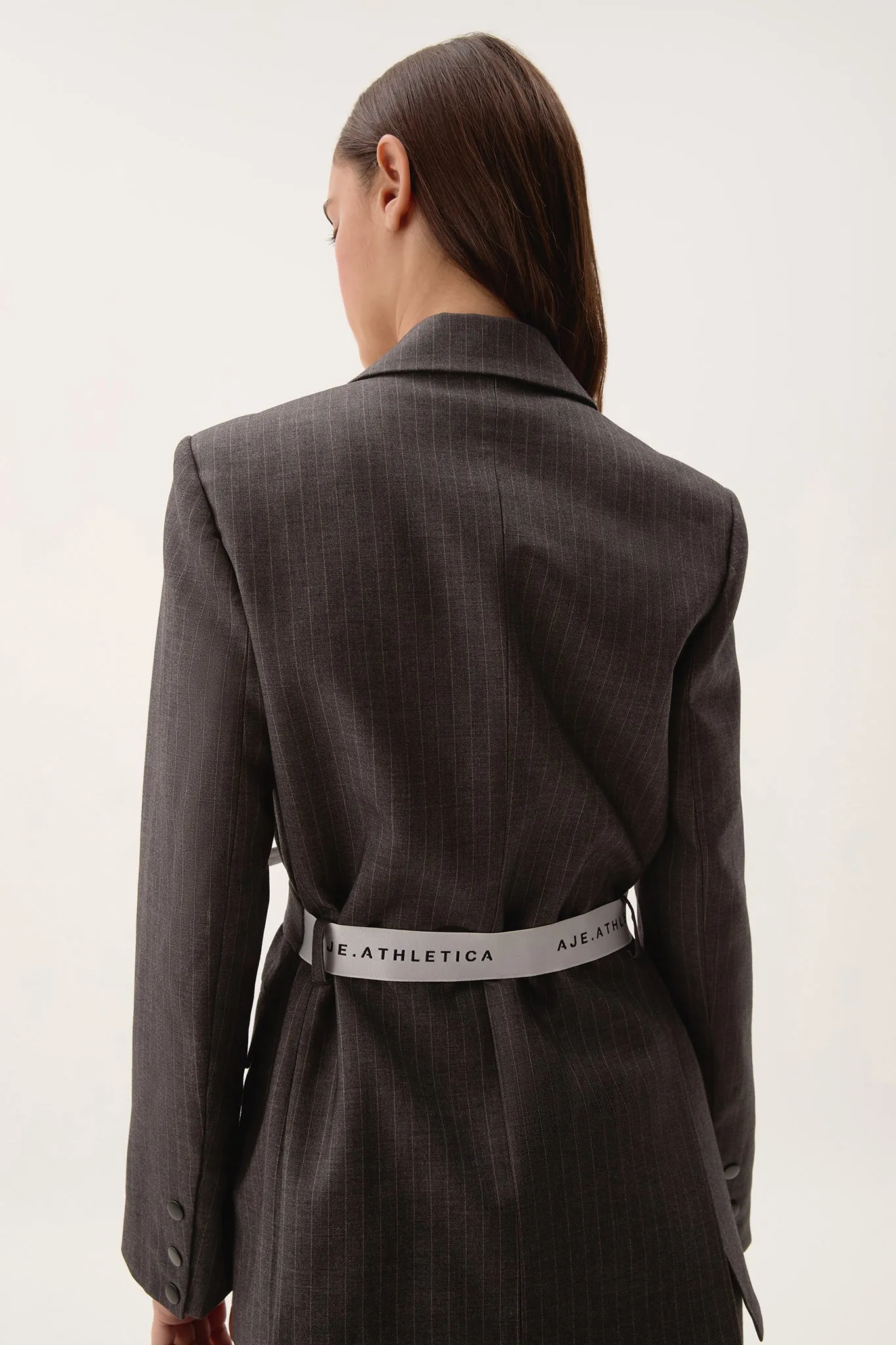 Pinstripe Logo Belt Blazer 789 sold by Aje product image thumbnail 5