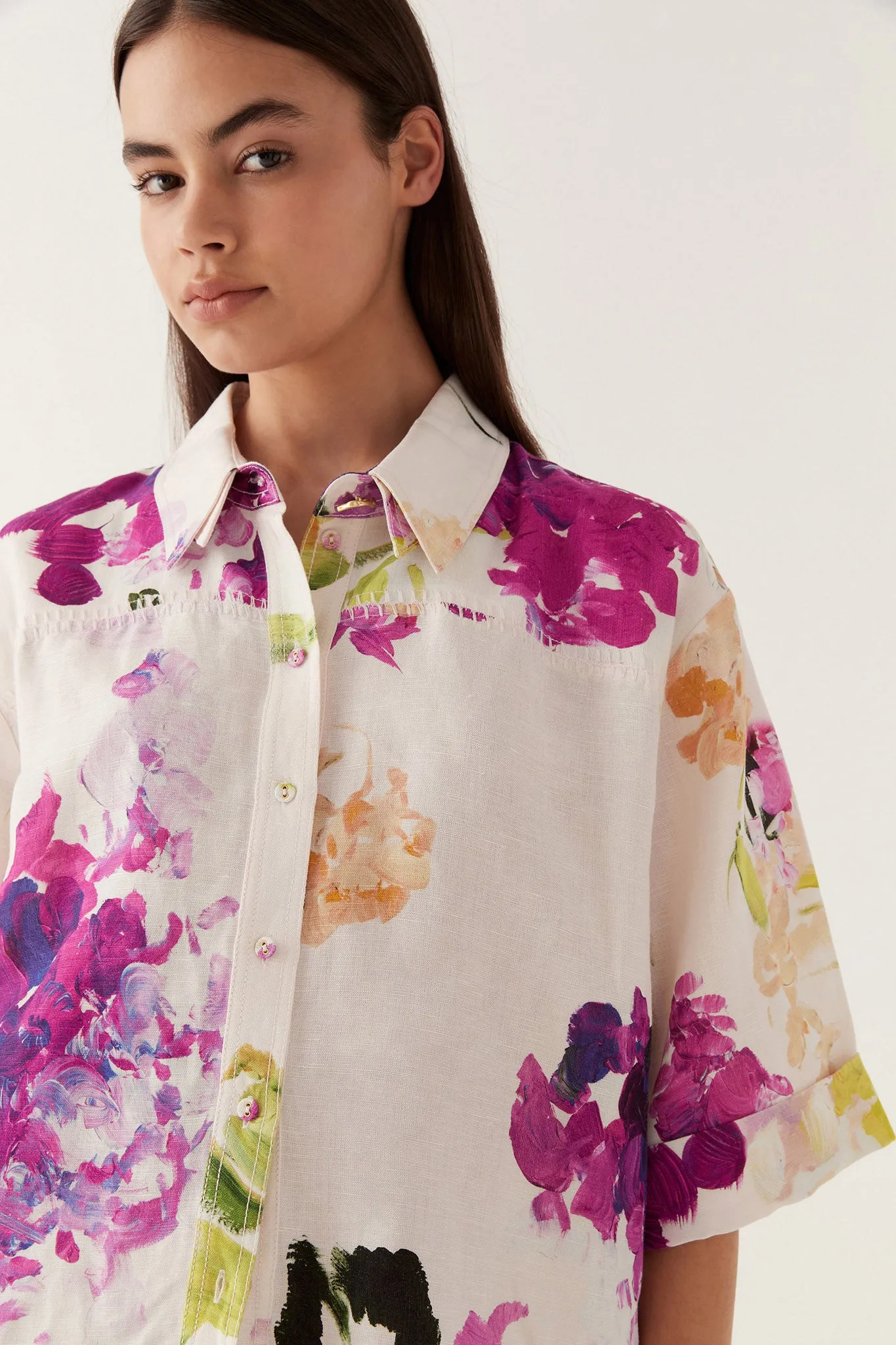 Blaze Stitch Oversized Shirt sold by Aje product image thumbnail 5