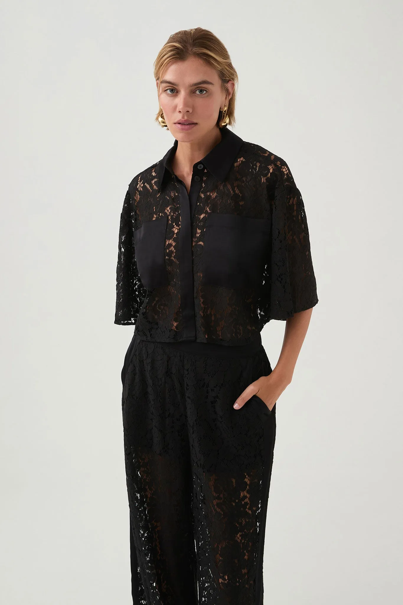 Kosmo Lace Shirt sold by Aje