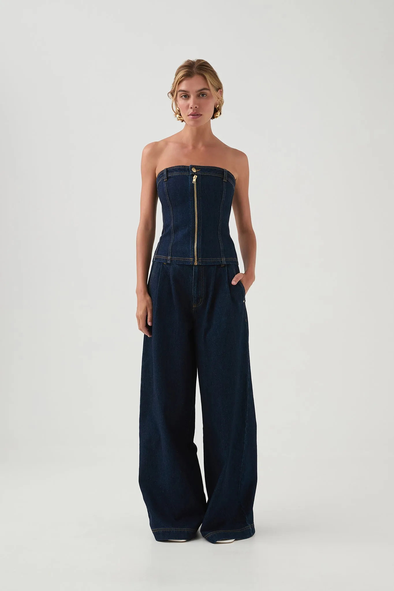 Junee Strapless Denim Bustier sold by Aje product image thumbnail 3