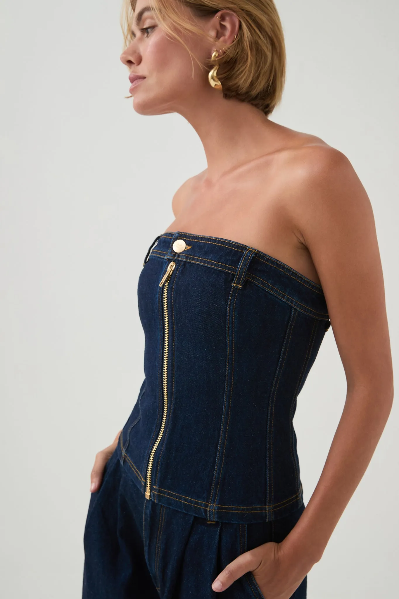 Junee Strapless Denim Bustier sold by Aje product image thumbnail 4