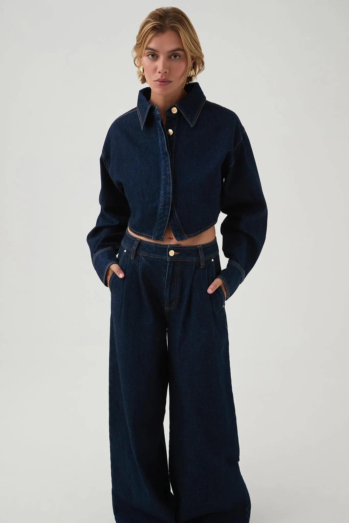 Junee Cropped Denim Shirt sold by Aje product image thumbnail 3