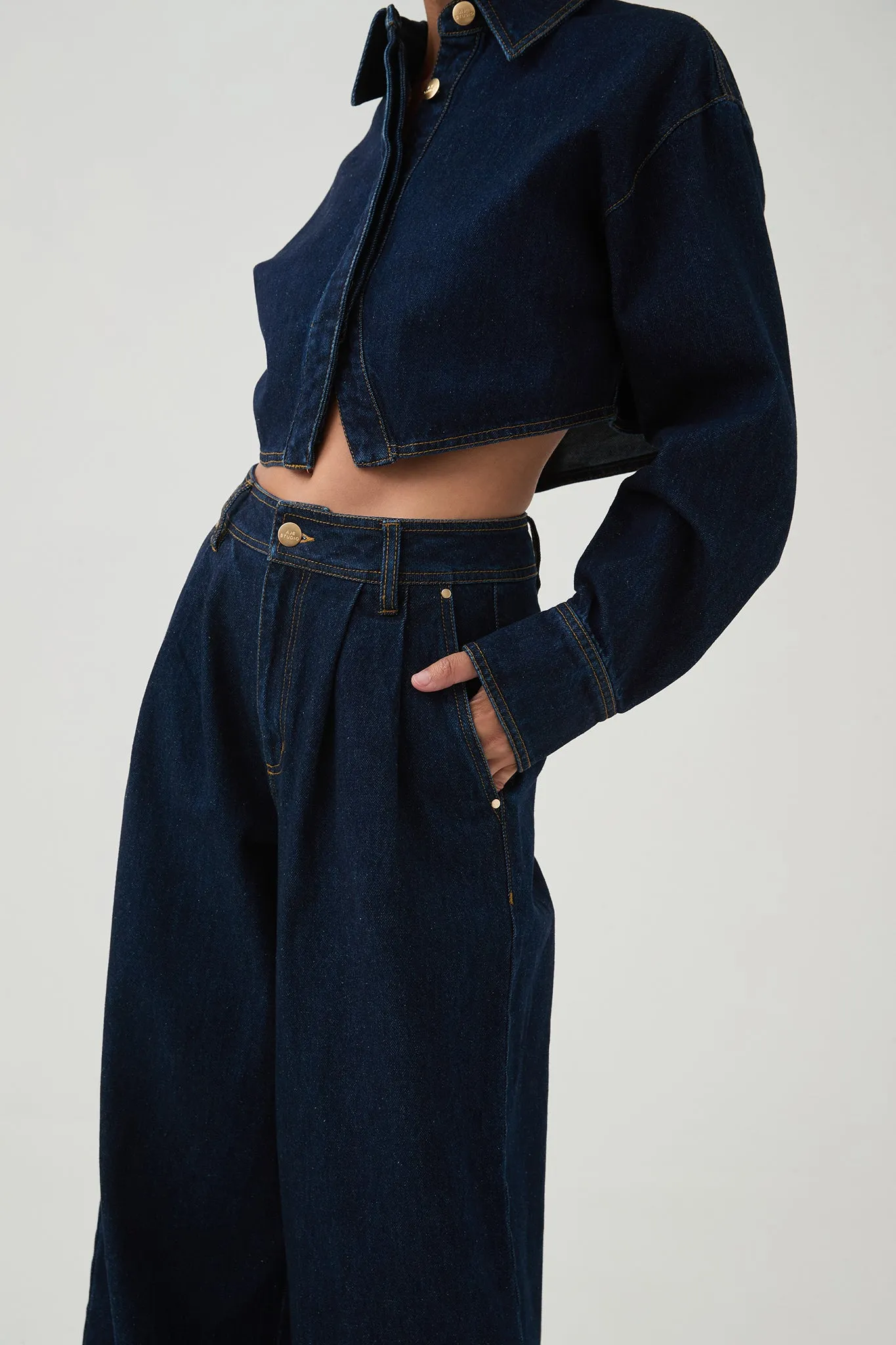 Junee Cropped Denim Shirt sold by Aje product image thumbnail 4