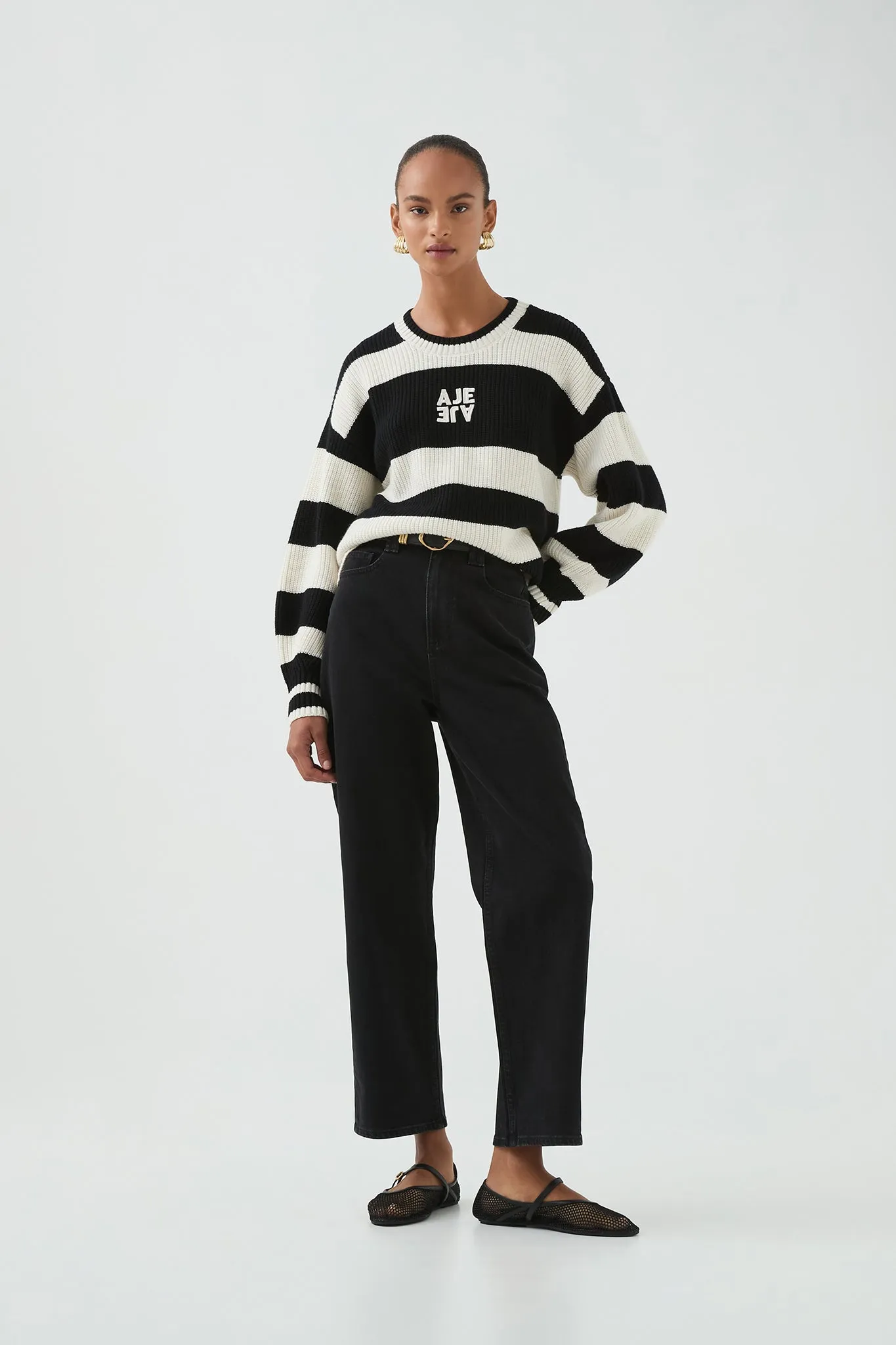 Montage Stripe Logo Knit sold by Aje product image thumbnail 3