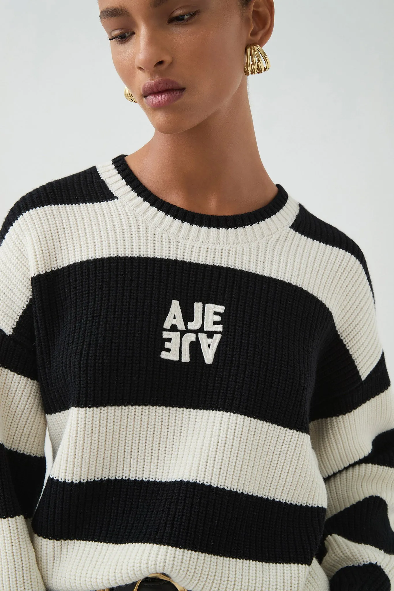 Montage Stripe Logo Knit sold by Aje product image thumbnail 4