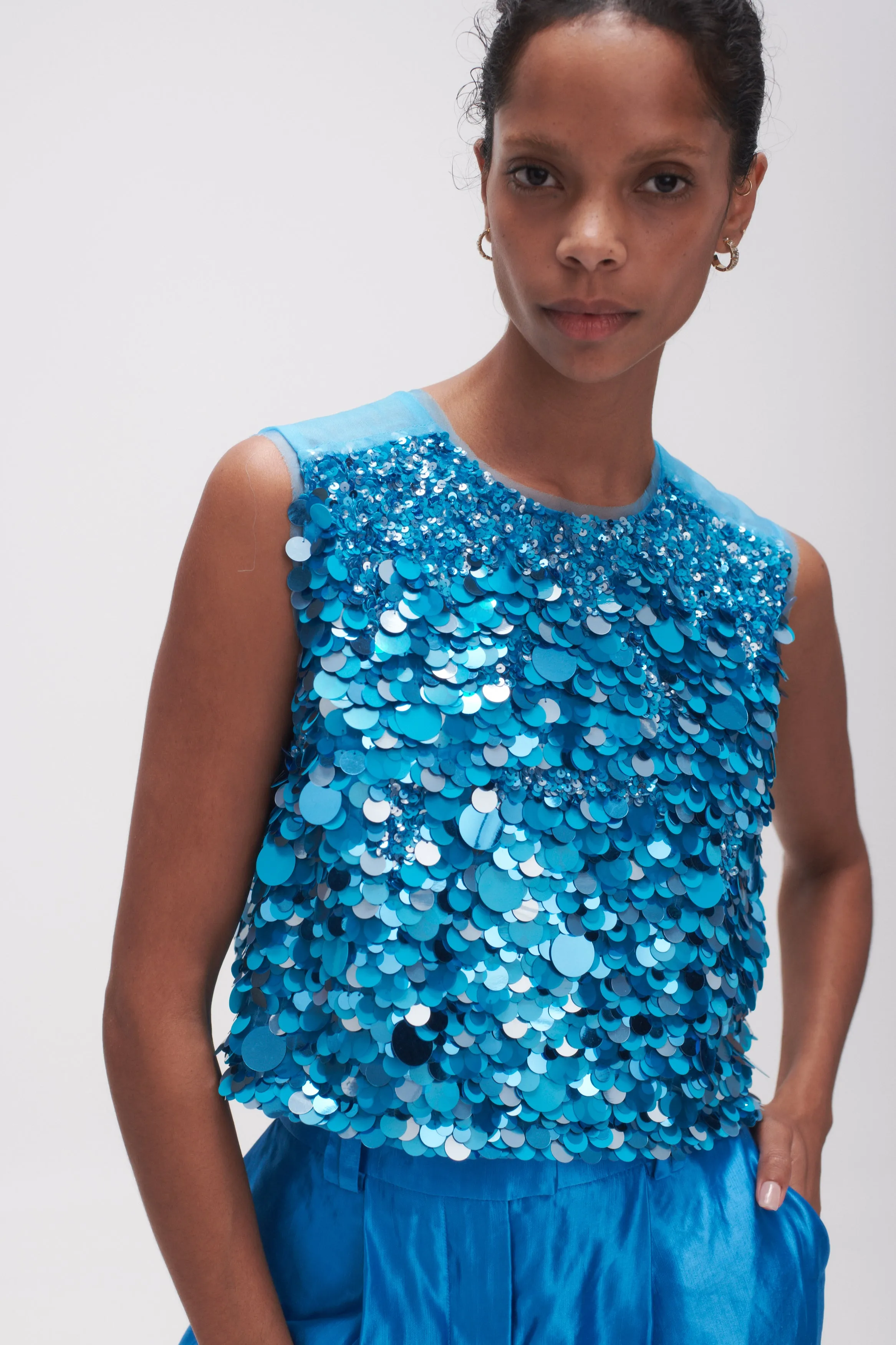 Celeste Sequin Shell Top sold by Aje product image thumbnail 4