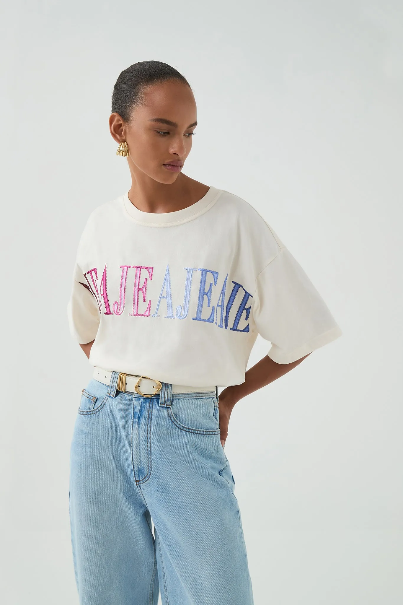 Vie Oversized Logo Tee sold by Aje