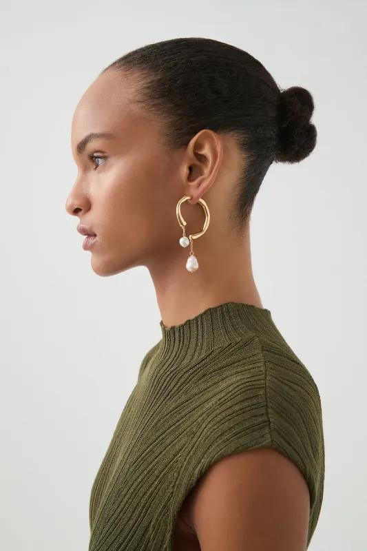 Talla Pearl Drop Hoop sold by Aje