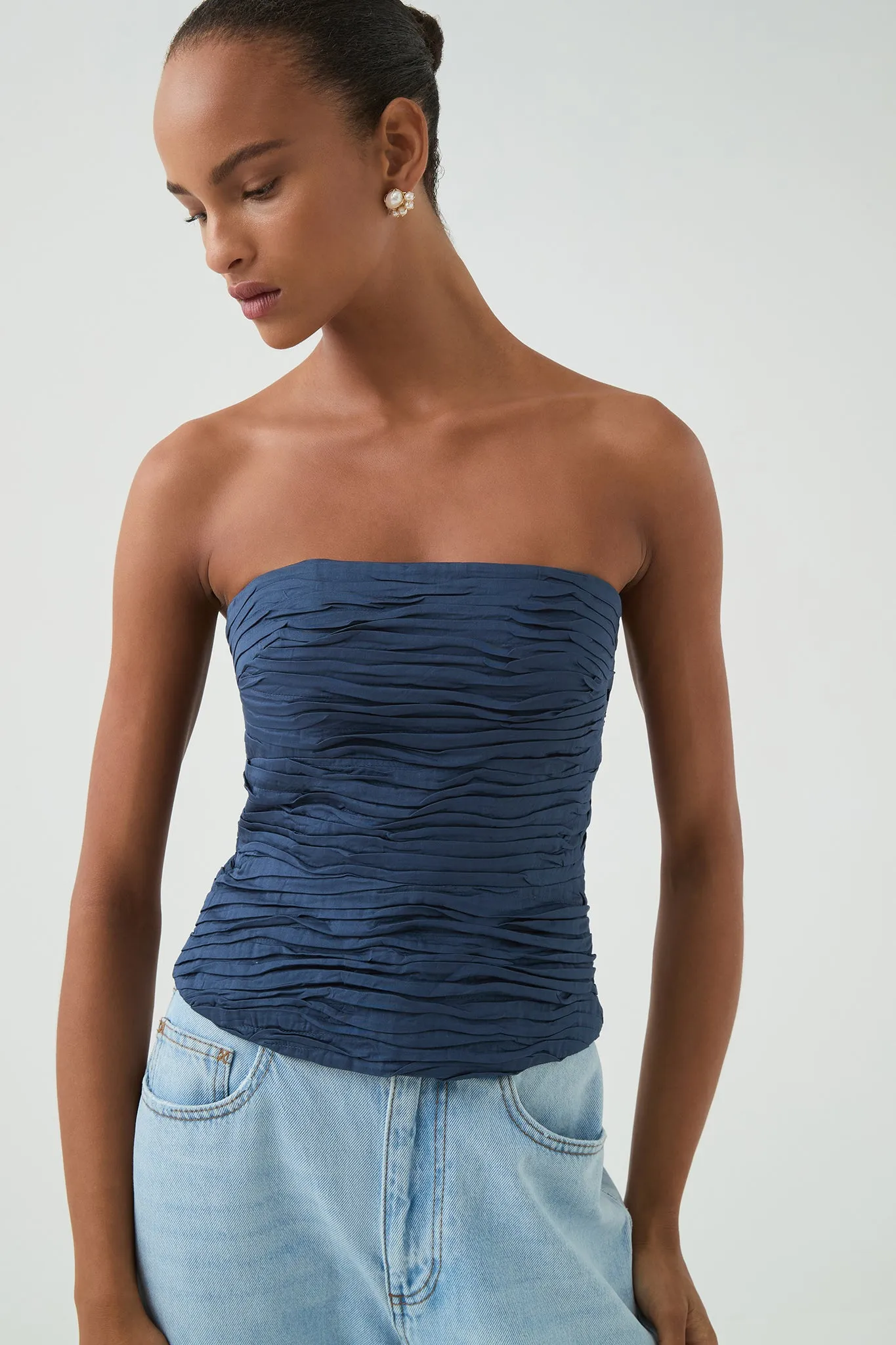 Sunbeam Ruched Bustier sold by Aje