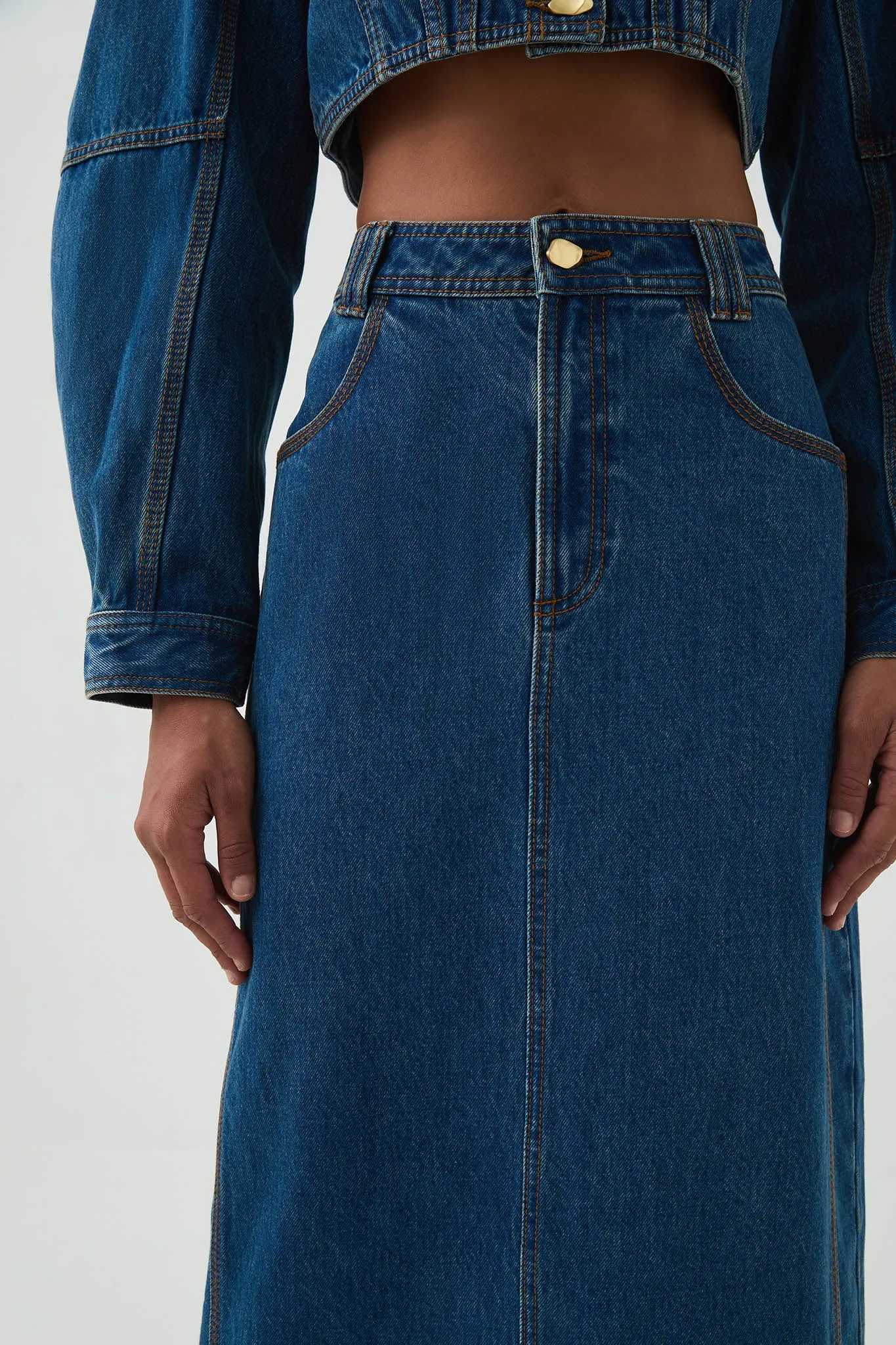 Phoenix Denim Midi Skirt sold by Aje product image thumbnail 4