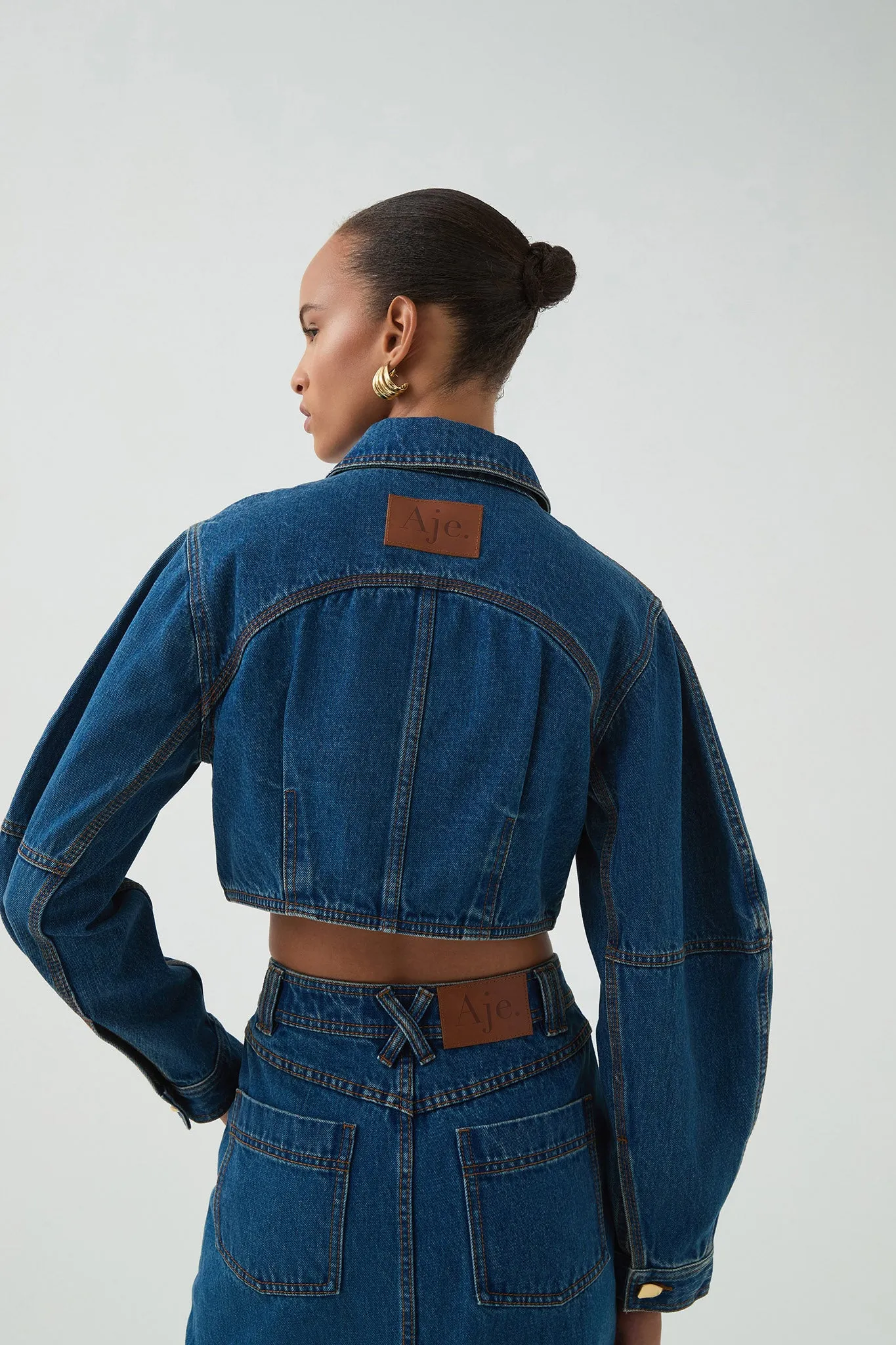 Phoenix Cropped Denim Jacket sold by Aje product image thumbnail 5