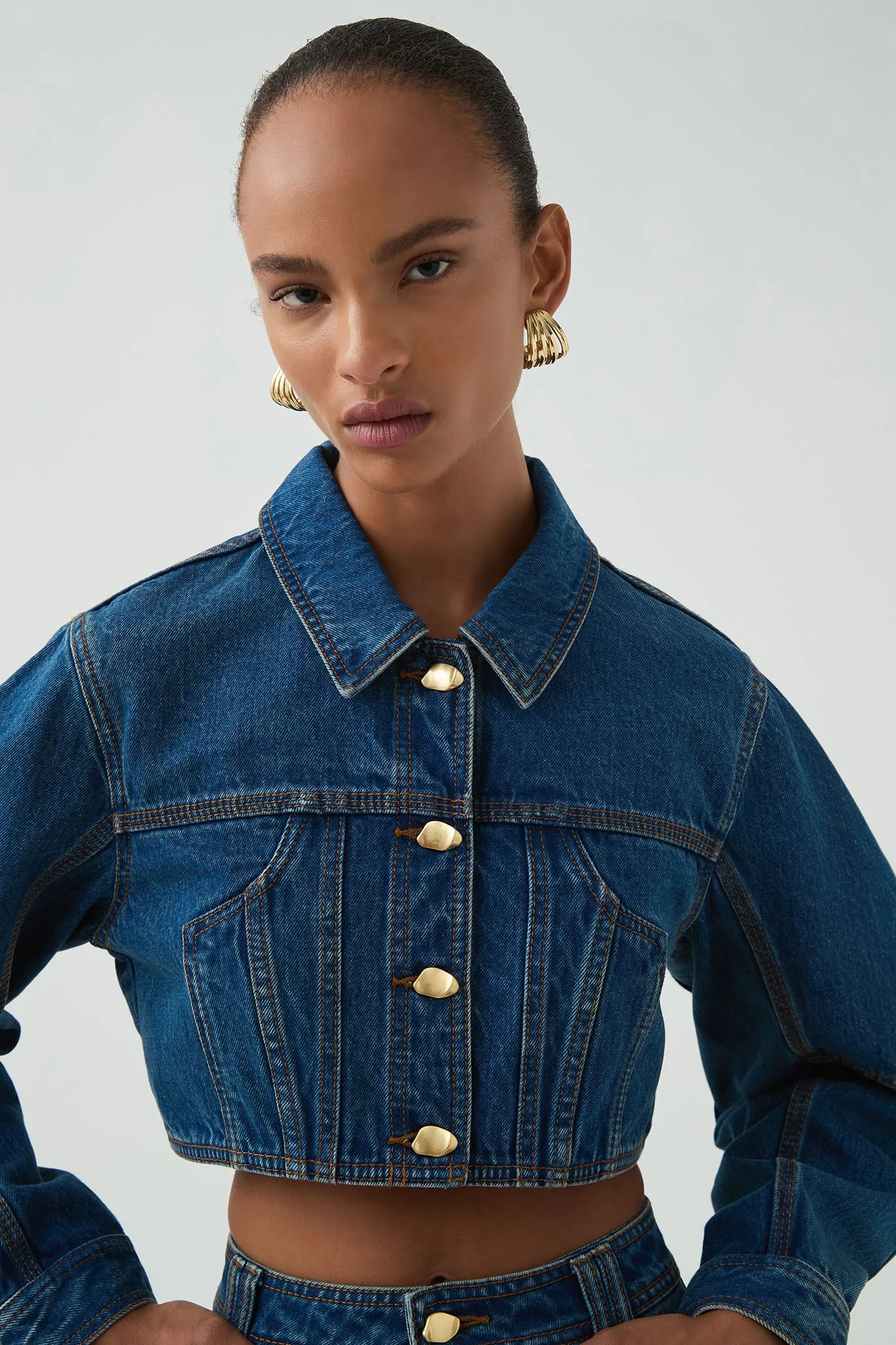 Phoenix Cropped Denim Jacket sold by Aje product image thumbnail 4