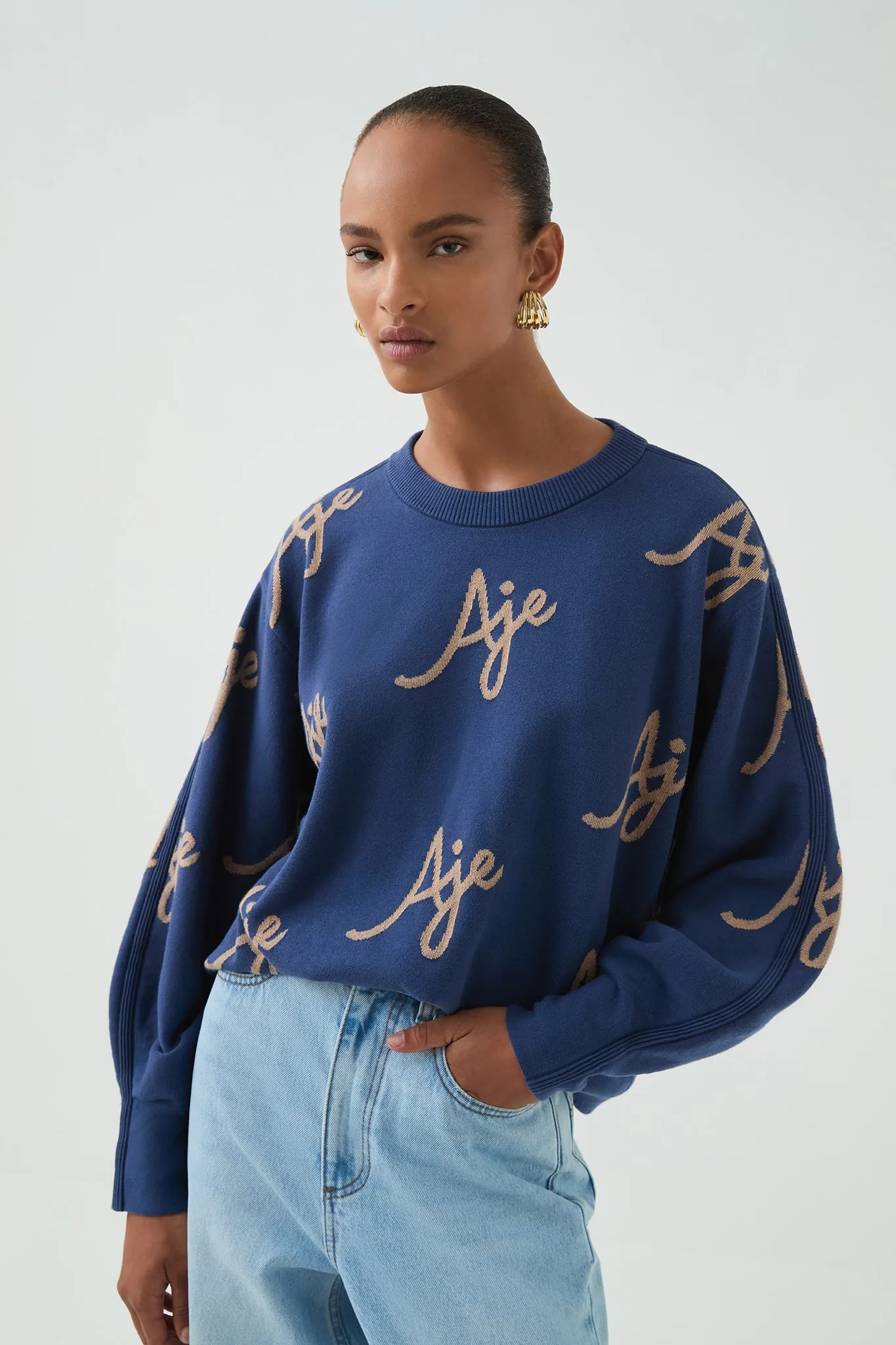 Liza Logo Knit Jumper sold by Aje product image thumbnail 4