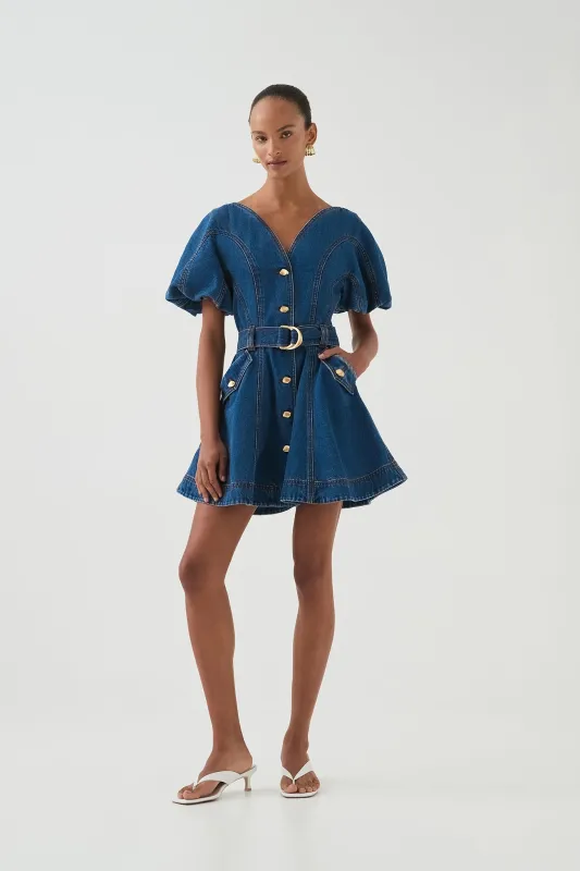 Harper Denim Mini Dress sold by Aje