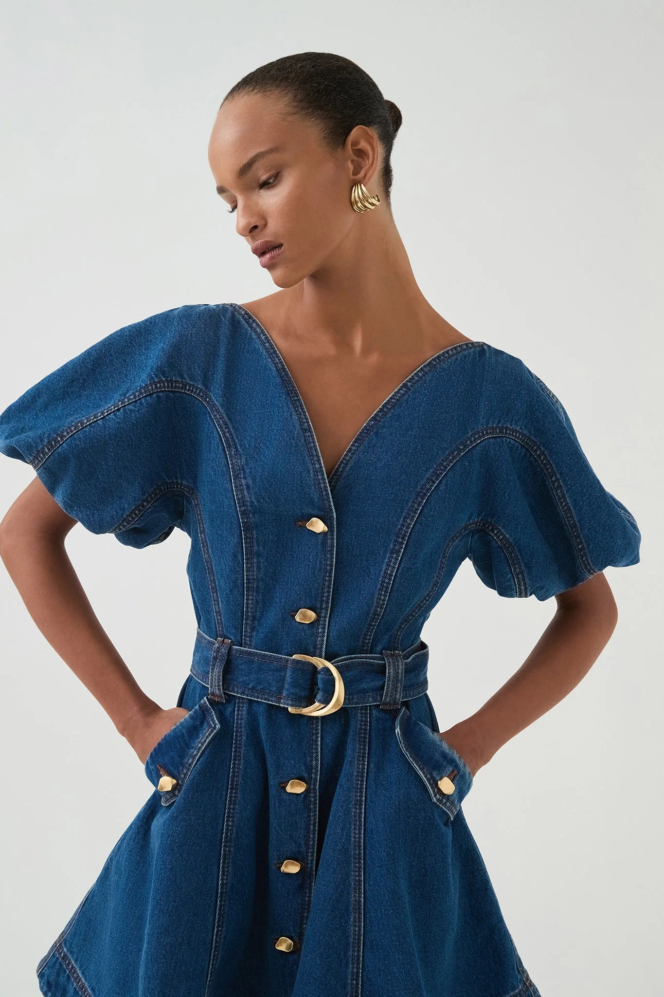 Harper Denim Mini Dress sold by Aje product image thumbnail 5