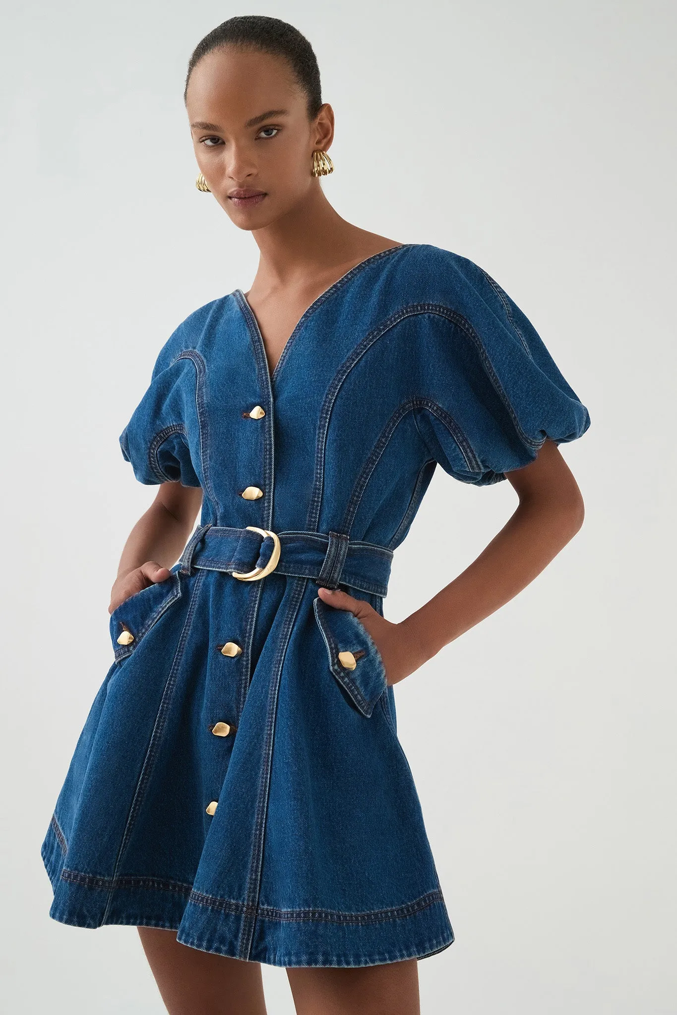 Harper Denim Mini Dress sold by Aje product image thumbnail 3