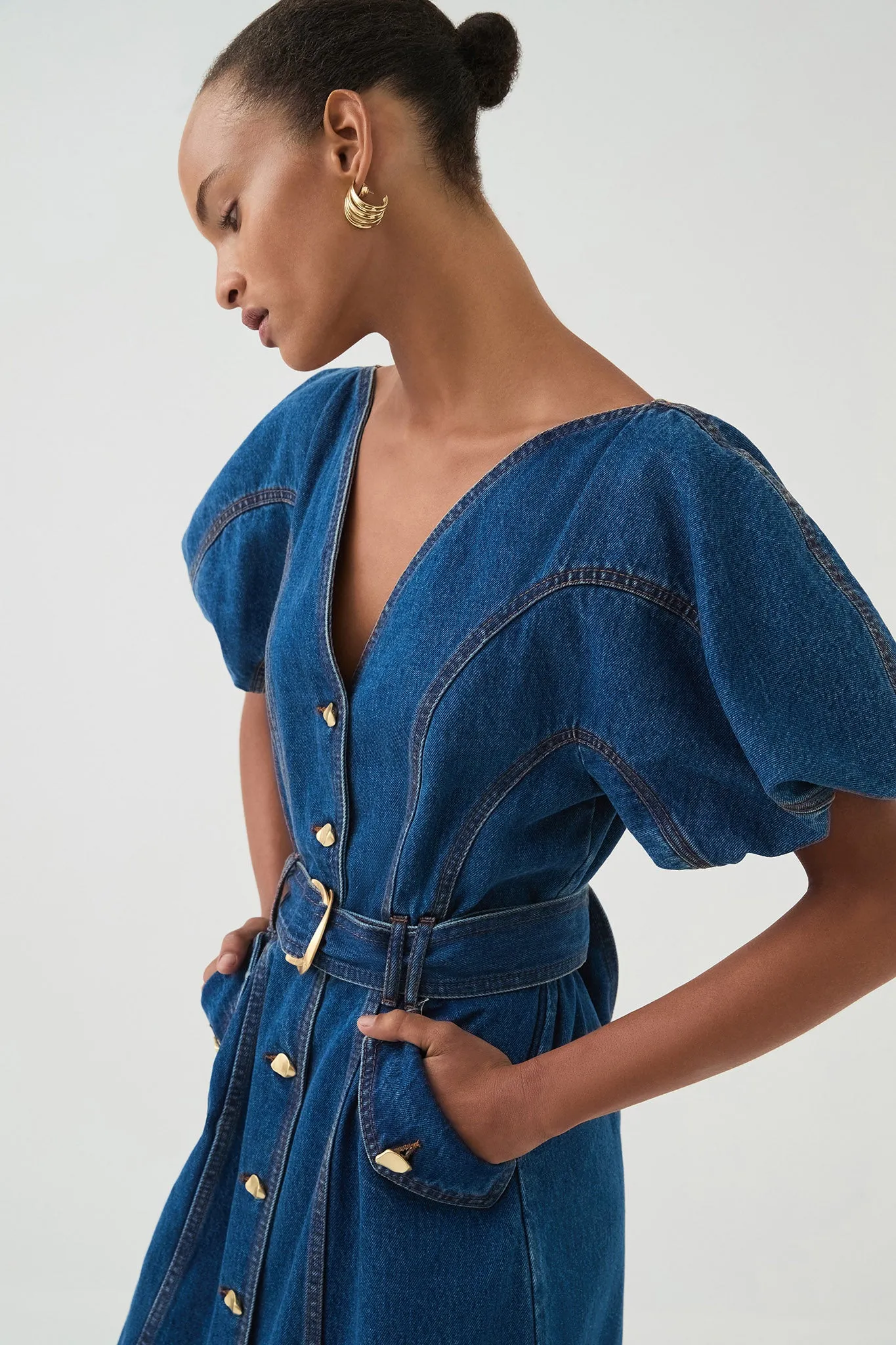 Harper Denim Midi Dress sold by Aje product image thumbnail 4