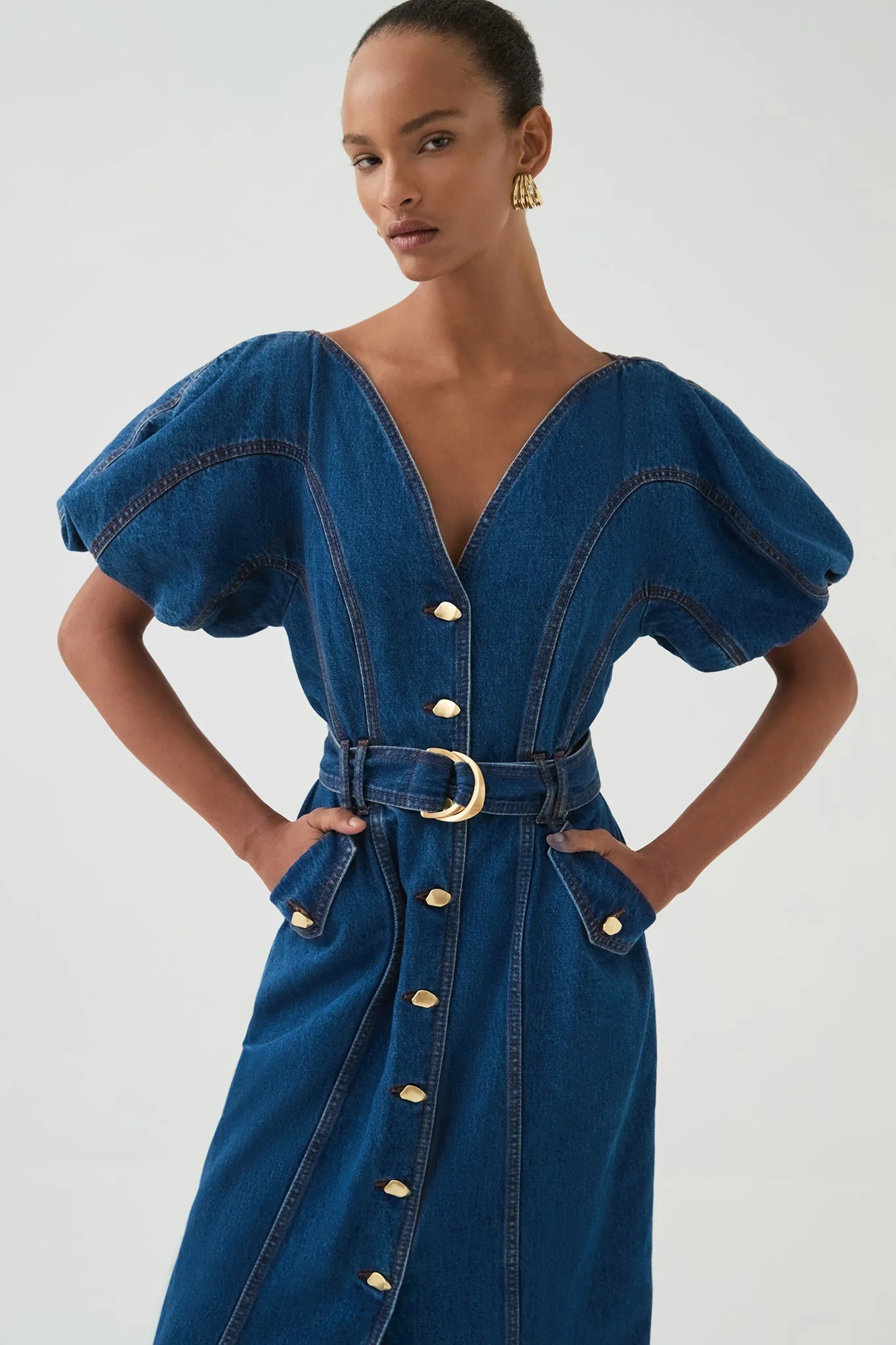 Harper Denim Midi Dress sold by Aje product image thumbnail 3