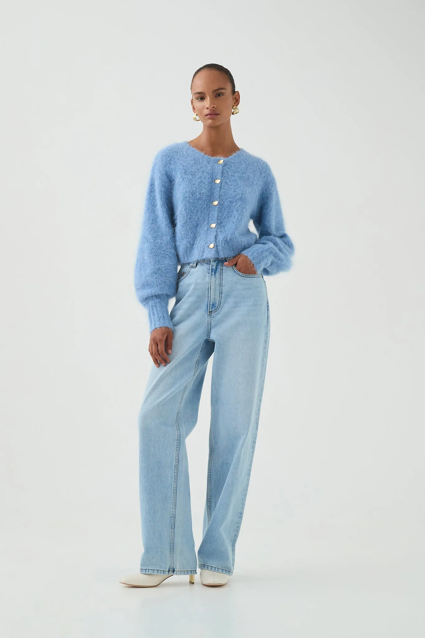 Celine Fluffy Cardigan sold by Aje