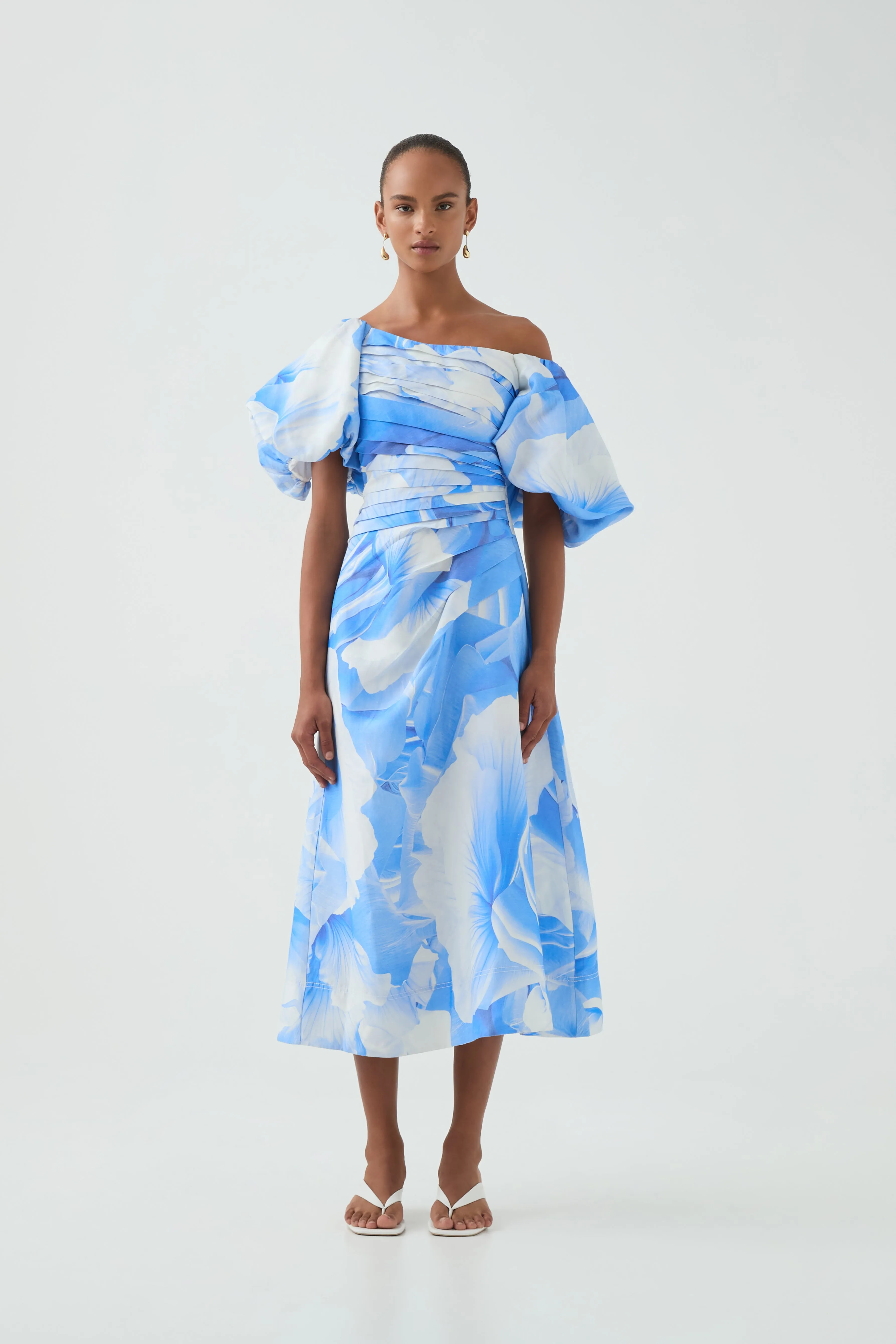 Cadence Ruched Midi Dress sold by Aje