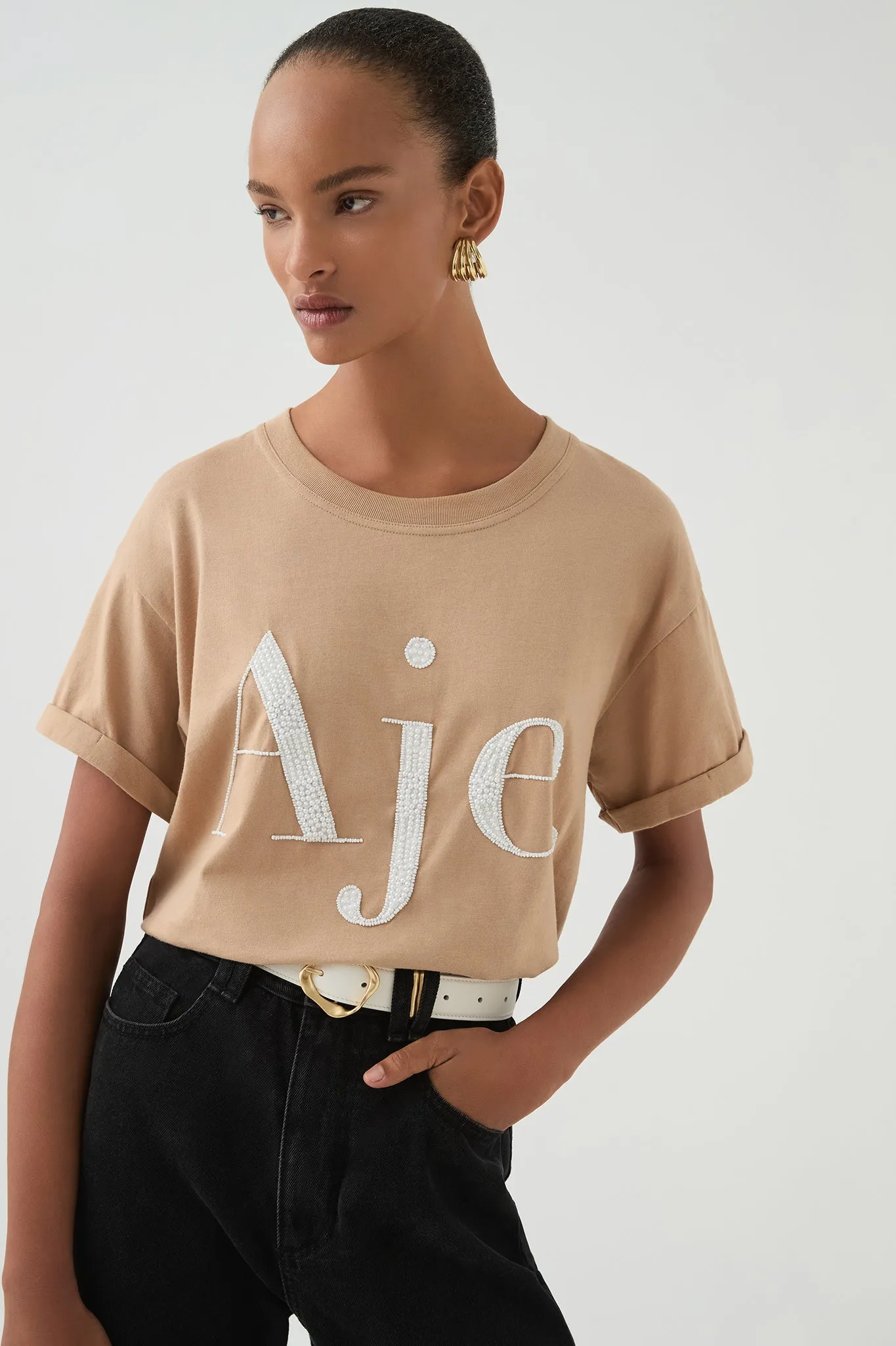 Beyond Embellished Logo Tee sold by Aje product image thumbnail 3