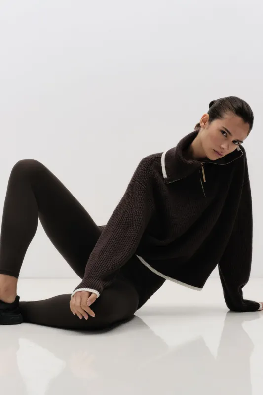 1/4 Zip Ribbed Knit Jumper 431 sold by Aje