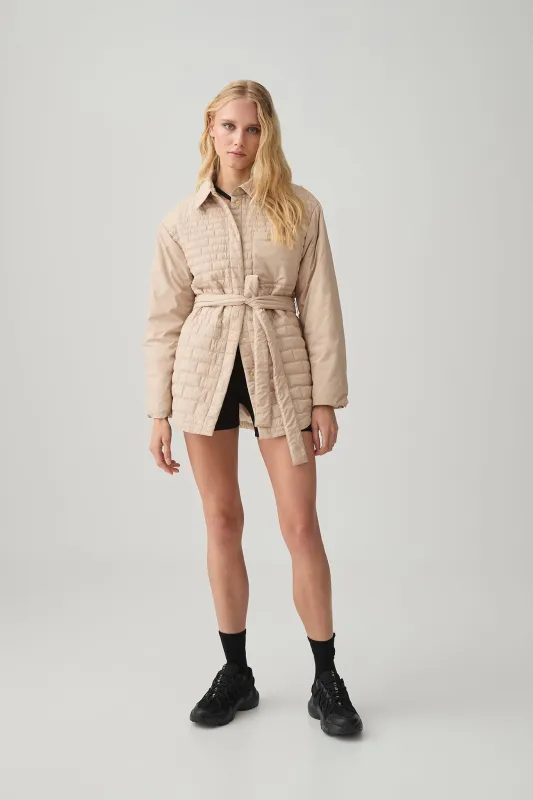 Belted Quilted Overshirt 421 sold by Aje