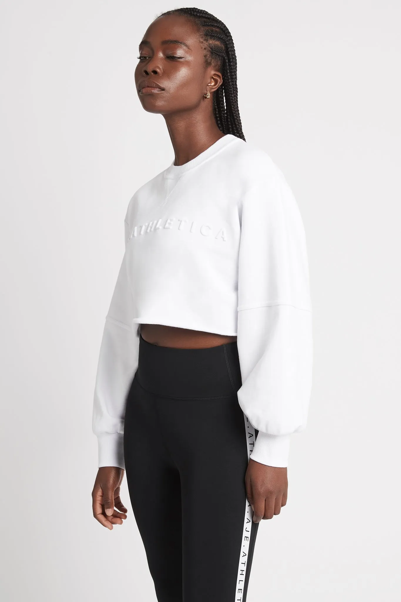 Cropped Embossed Logo Crew Jumper 413 sold by Aje product image thumbnail 4
