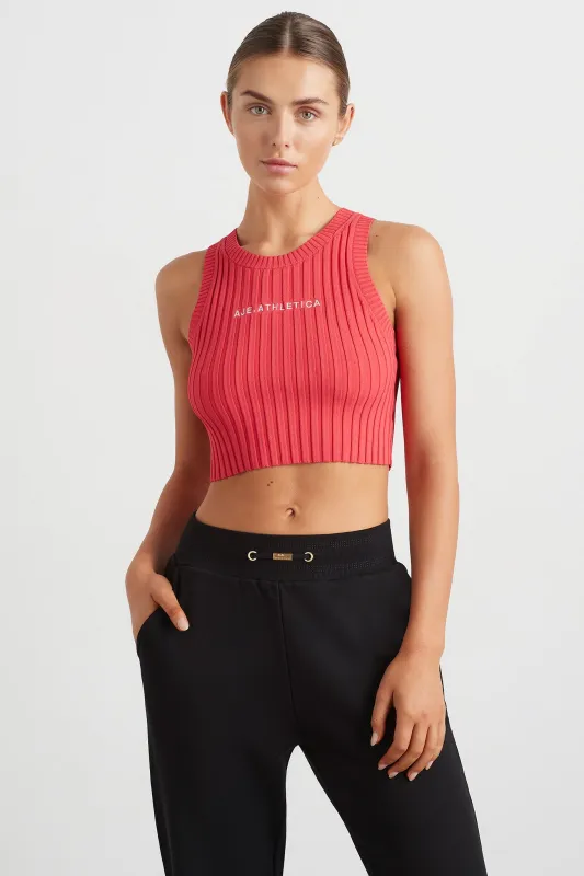 Cropped Knitted Logo Tank 135 sold by Aje