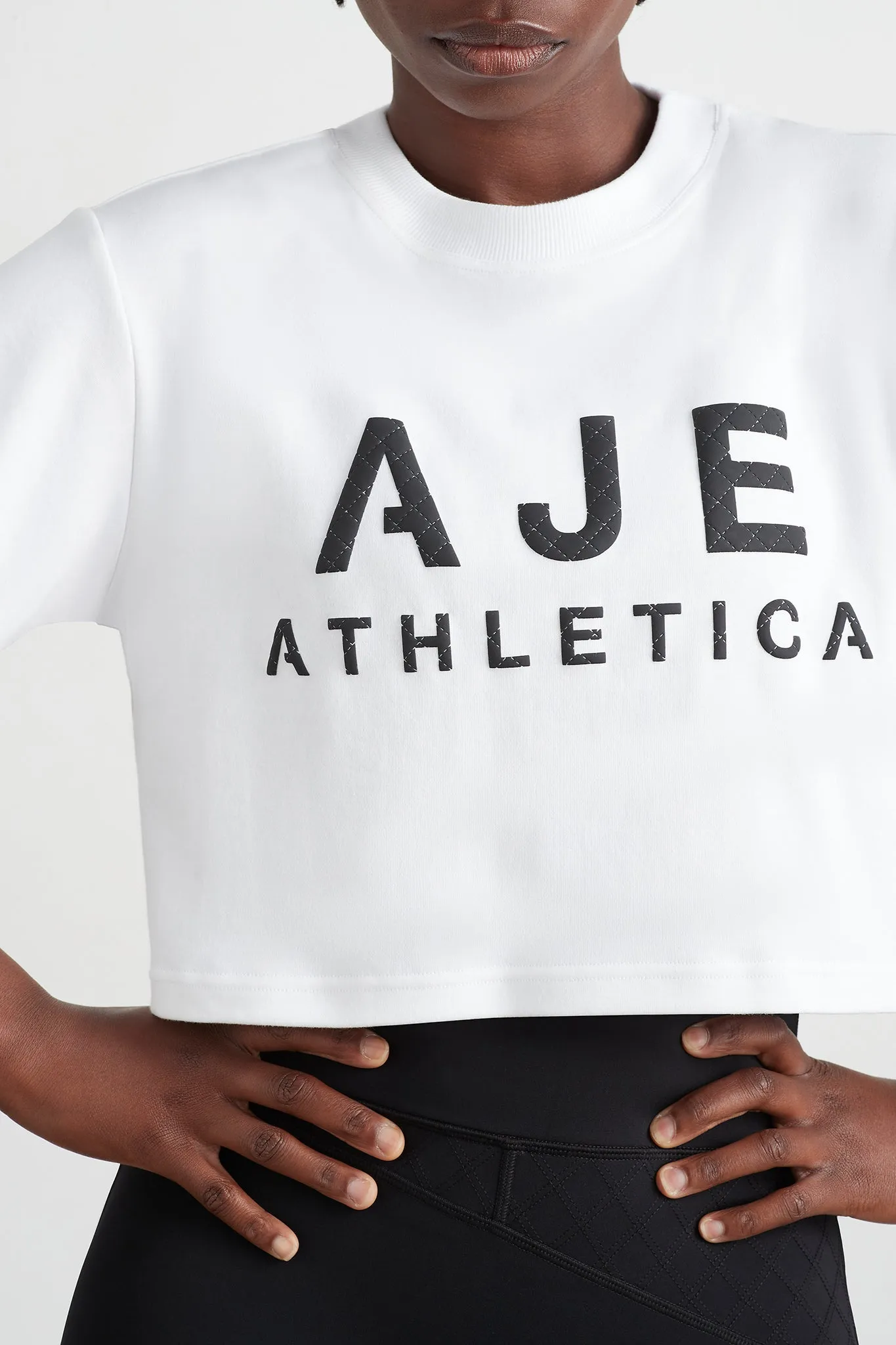 Quilted Logo Crop Tee 105 sold by Aje product image thumbnail 4