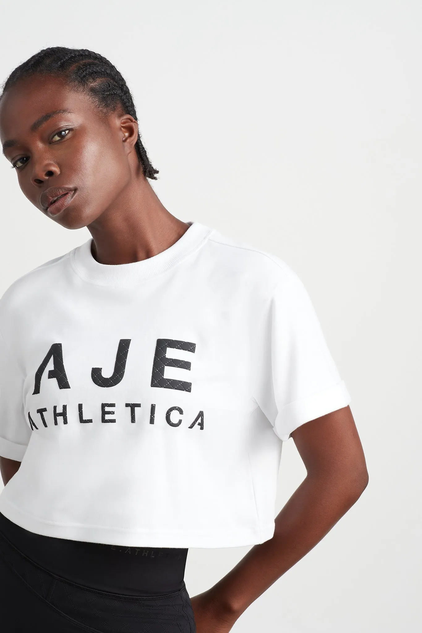 Quilted Logo Crop Tee 105 sold by Aje product image thumbnail 5