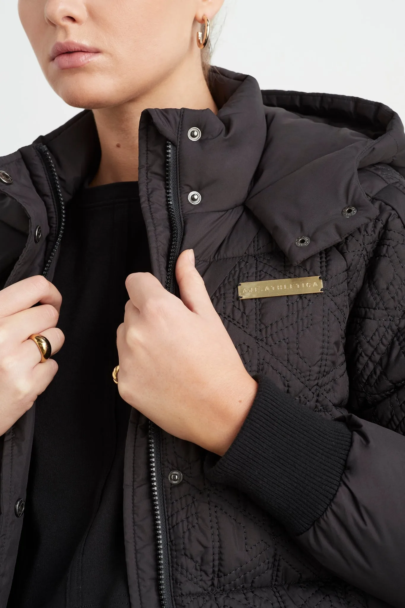 Quilted Geo Logo Puffer 724 sold by Aje product image thumbnail 4