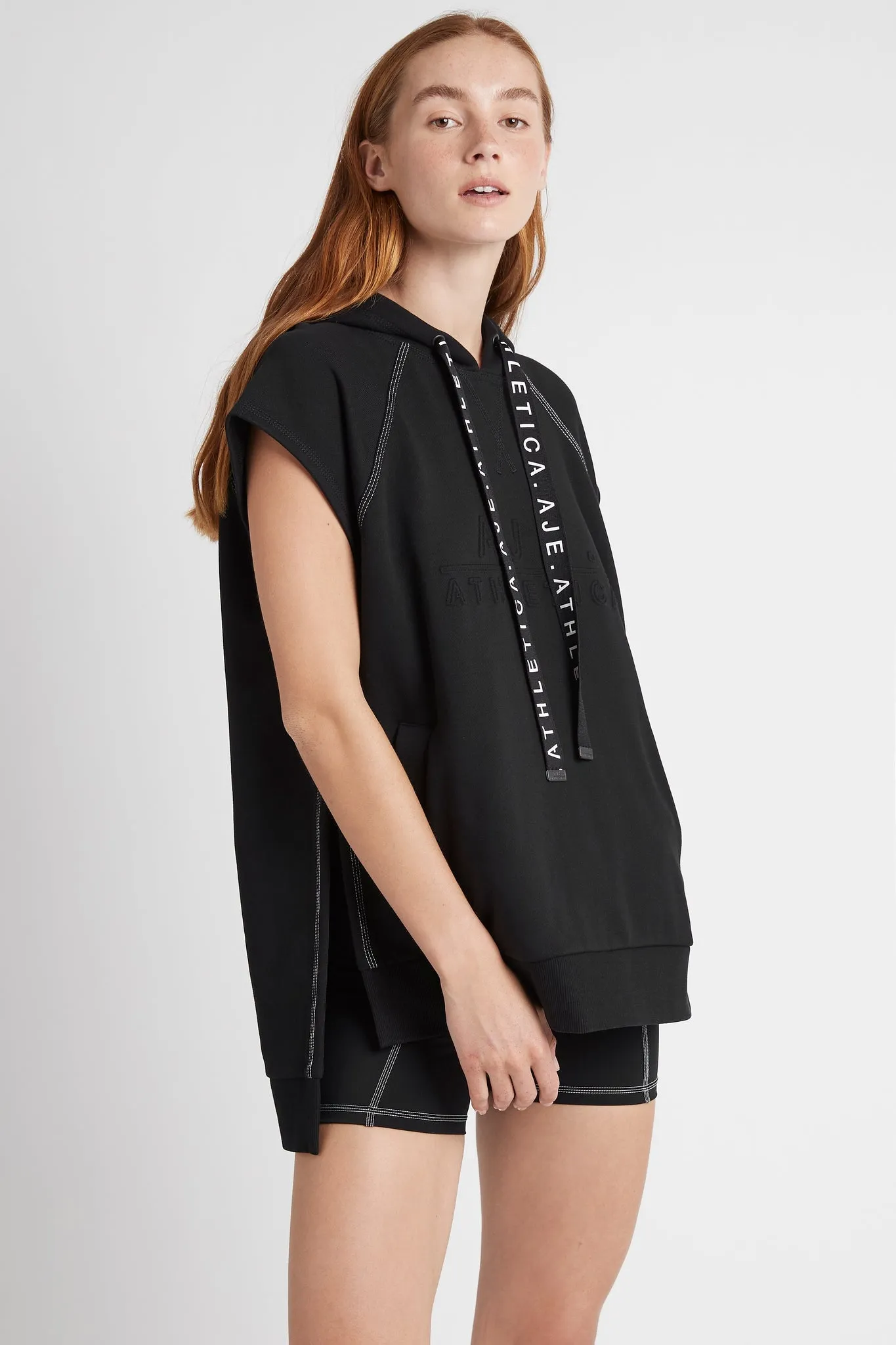 Classic Longline Short Sleeve Hoodie 404 sold by Aje