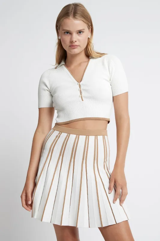 Cropped Polo Knit Top 407 sold by Aje