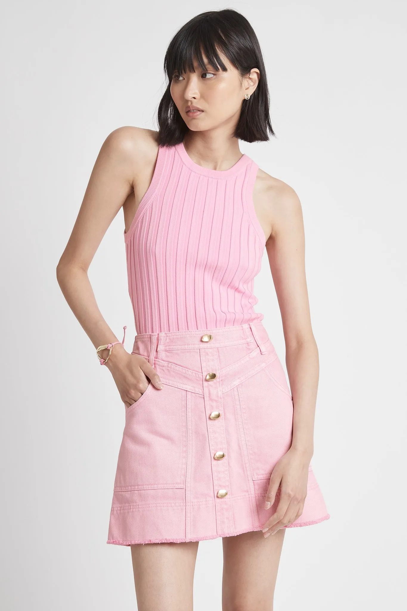 Hydra Racer Knit Ribbed Top sold by Aje