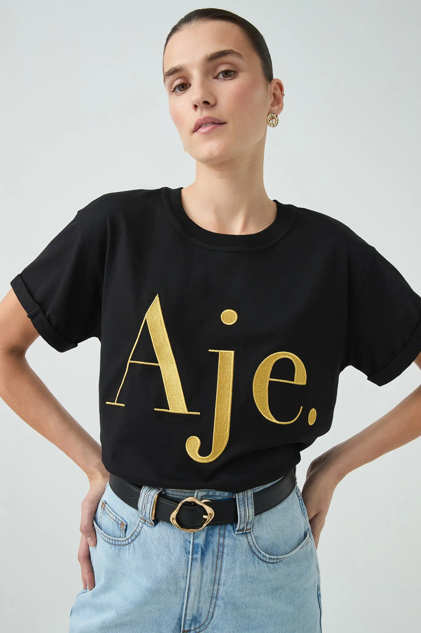 Song Embroidered Logo Tee sold by Aje