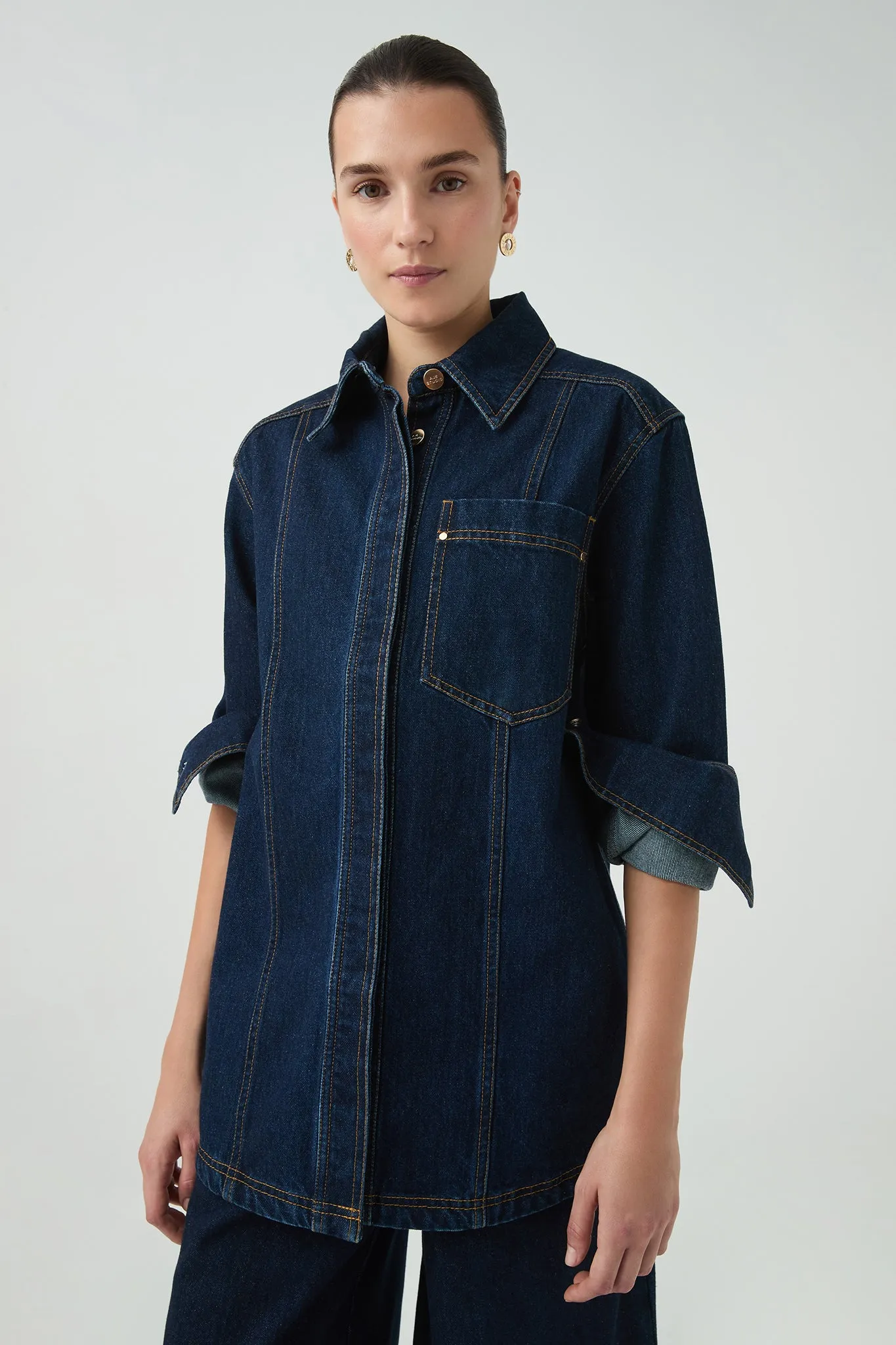 Junee Denim Shirt sold by Aje