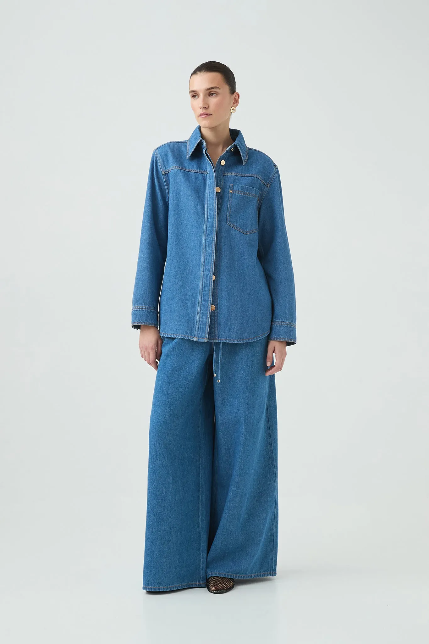 Long Sleeve Sunray Denim Shirt sold by Aje product image thumbnail 3