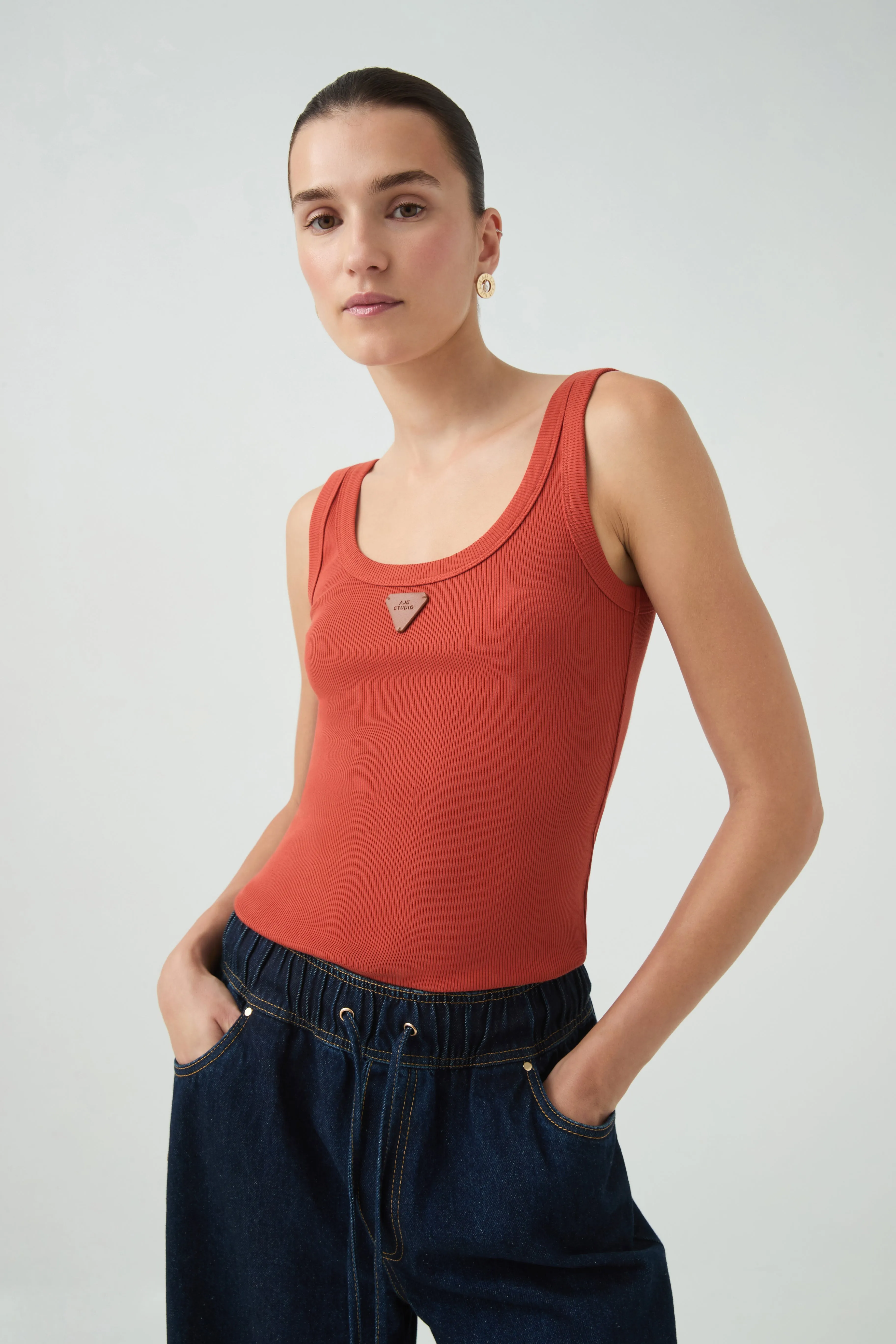 Cowrie Scoop Tank sold by Aje