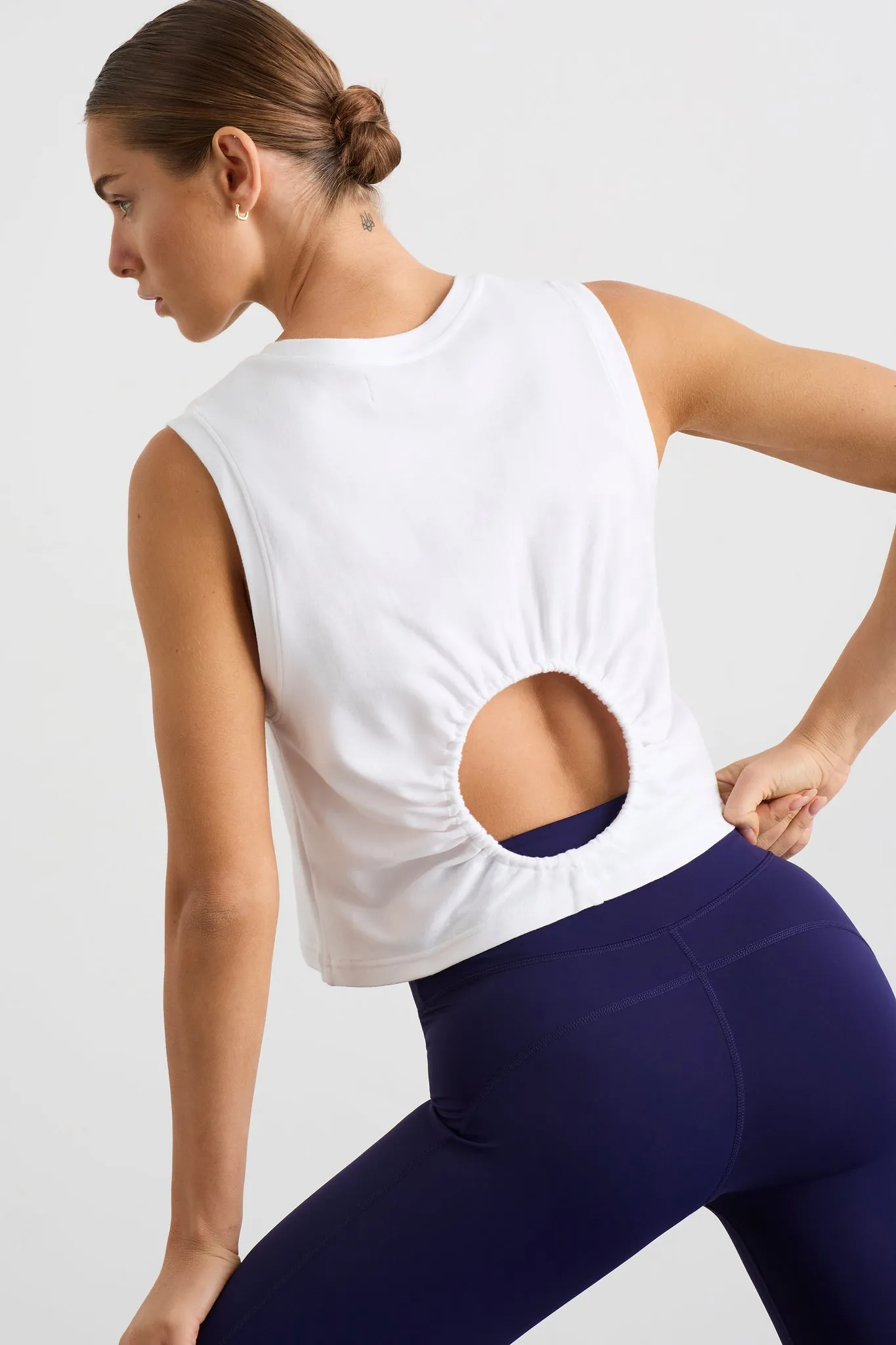 Gathered Keyhole Crop Tank 145 sold by Aje