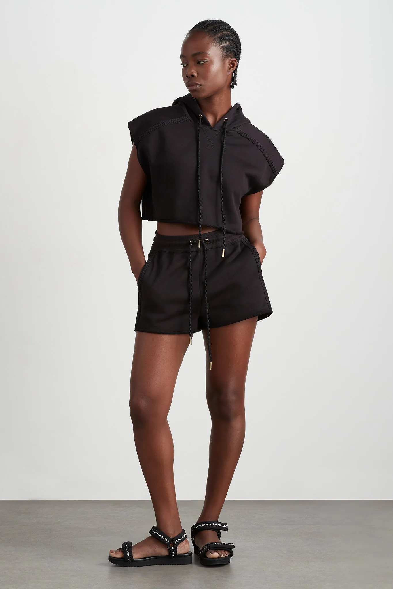 Braided Terry Crop Hoodie 402 sold by Aje product image thumbnail 3