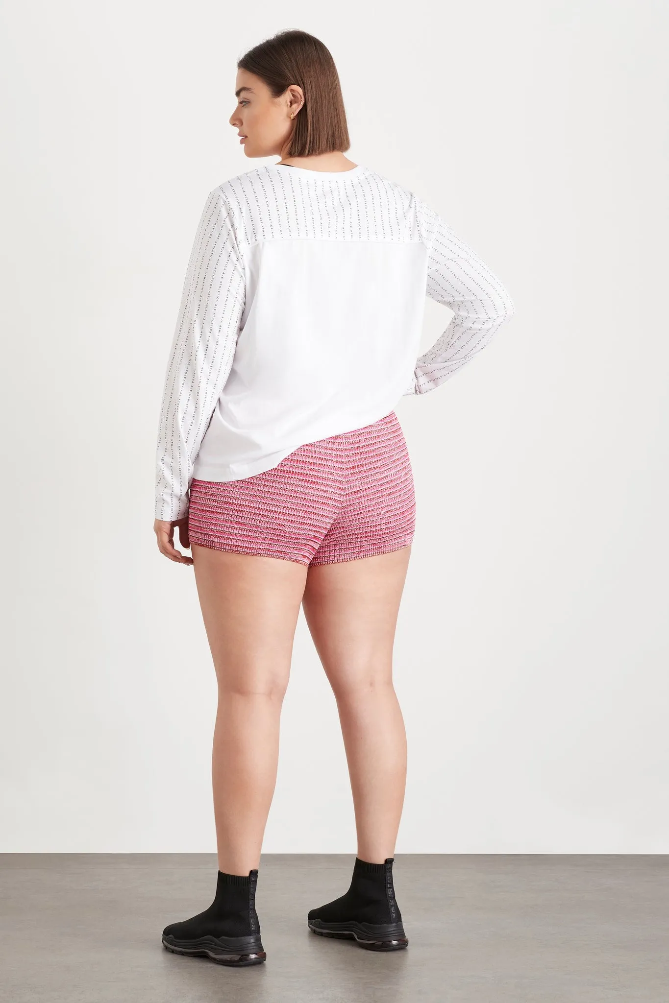 High Rise Striped Knit Bike Shorts 625 sold by Aje product image thumbnail 4