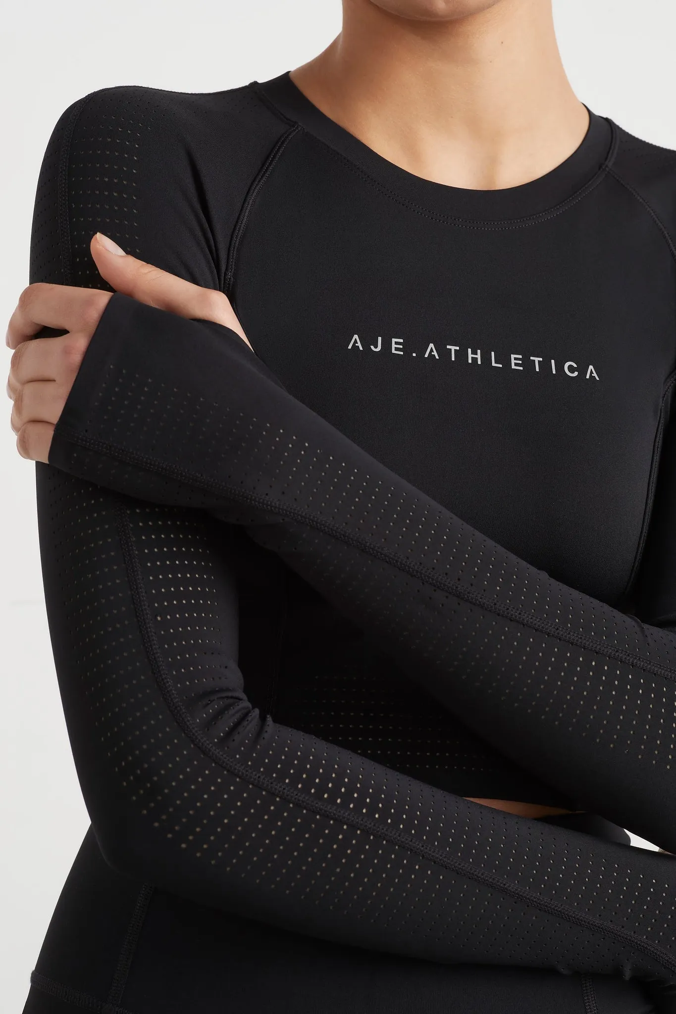 Perforated Long Sleeve Crop Top 340 sold by Aje product image thumbnail 4