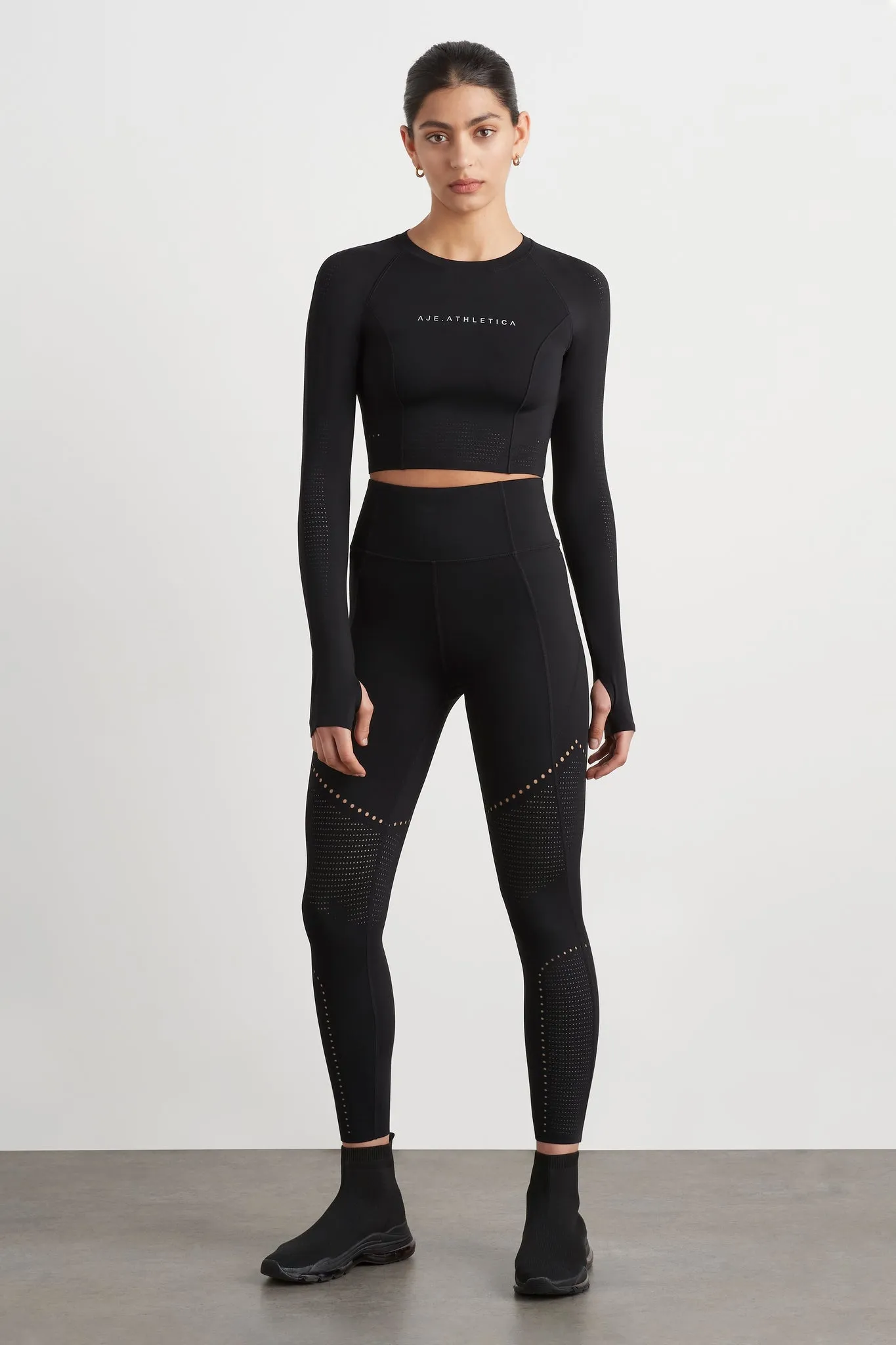 Perforated Long Sleeve Crop Top 340 sold by Aje product image thumbnail 3