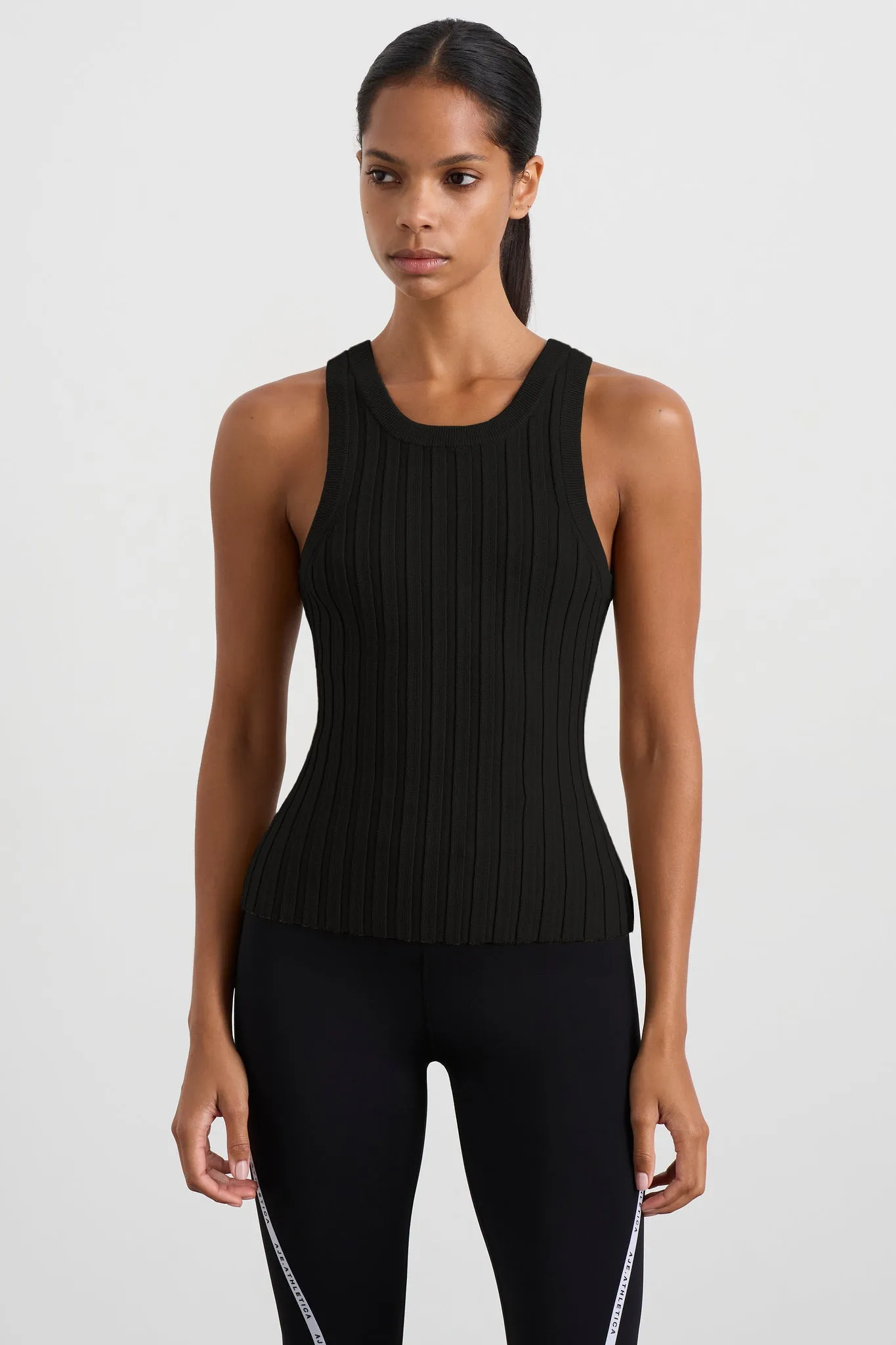 Hydra Racer Knit Ribbed Top sold by Aje