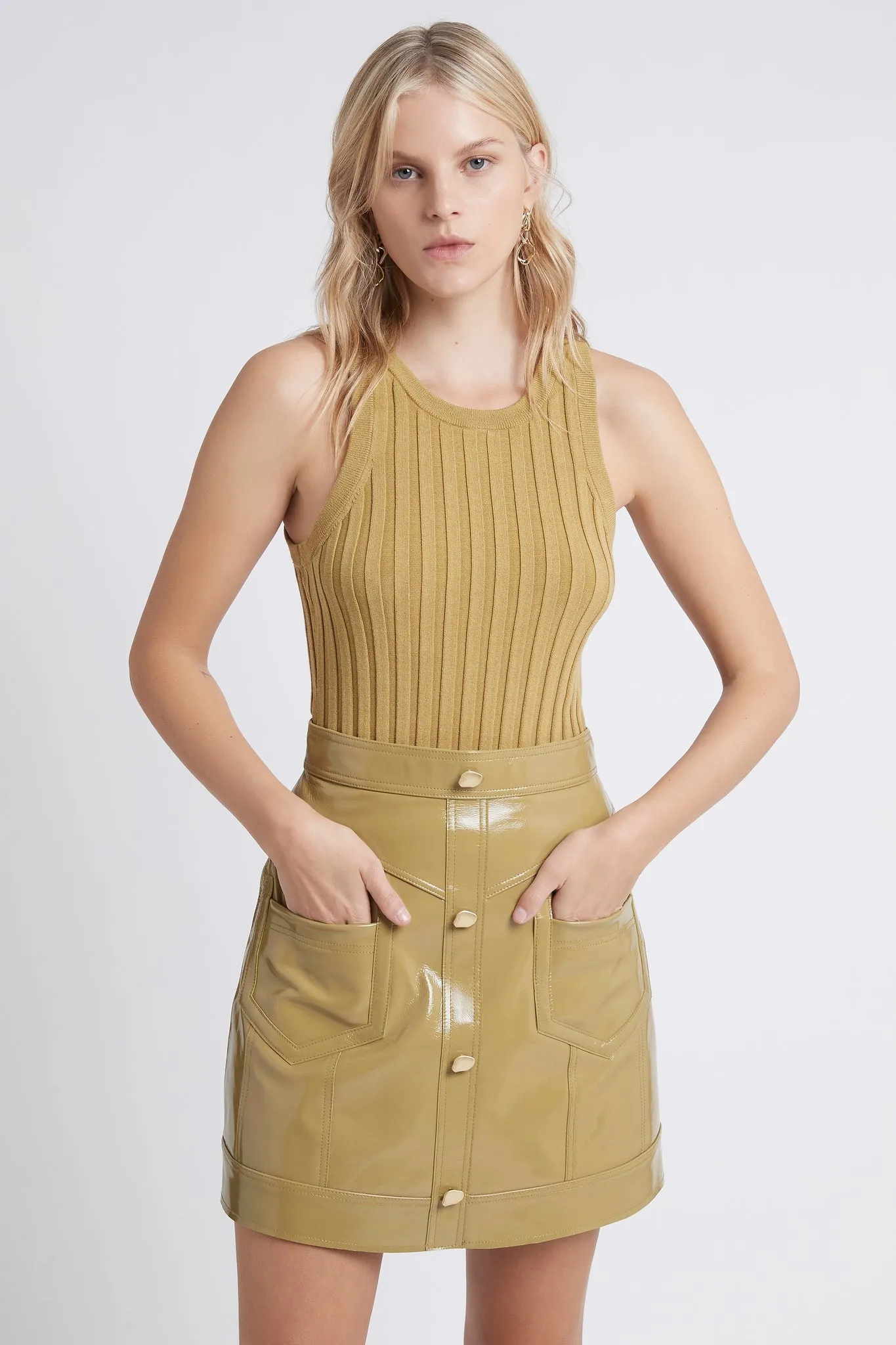 Hydra Racer Knit Ribbed Top sold by Aje